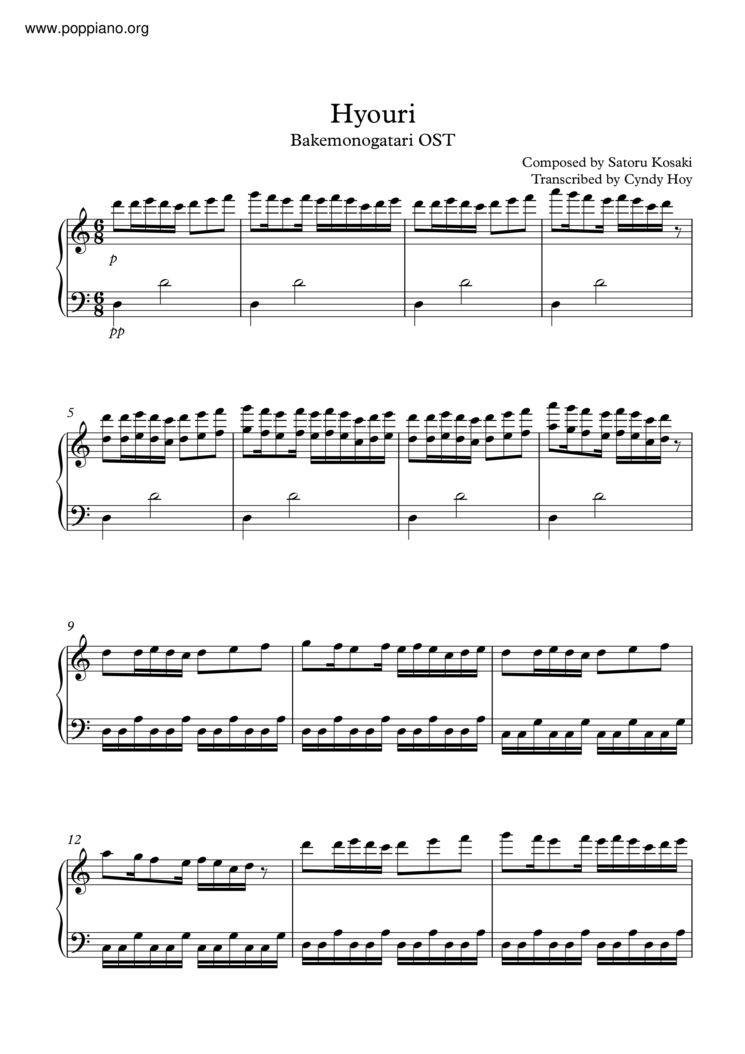 Hyouri琴譜
