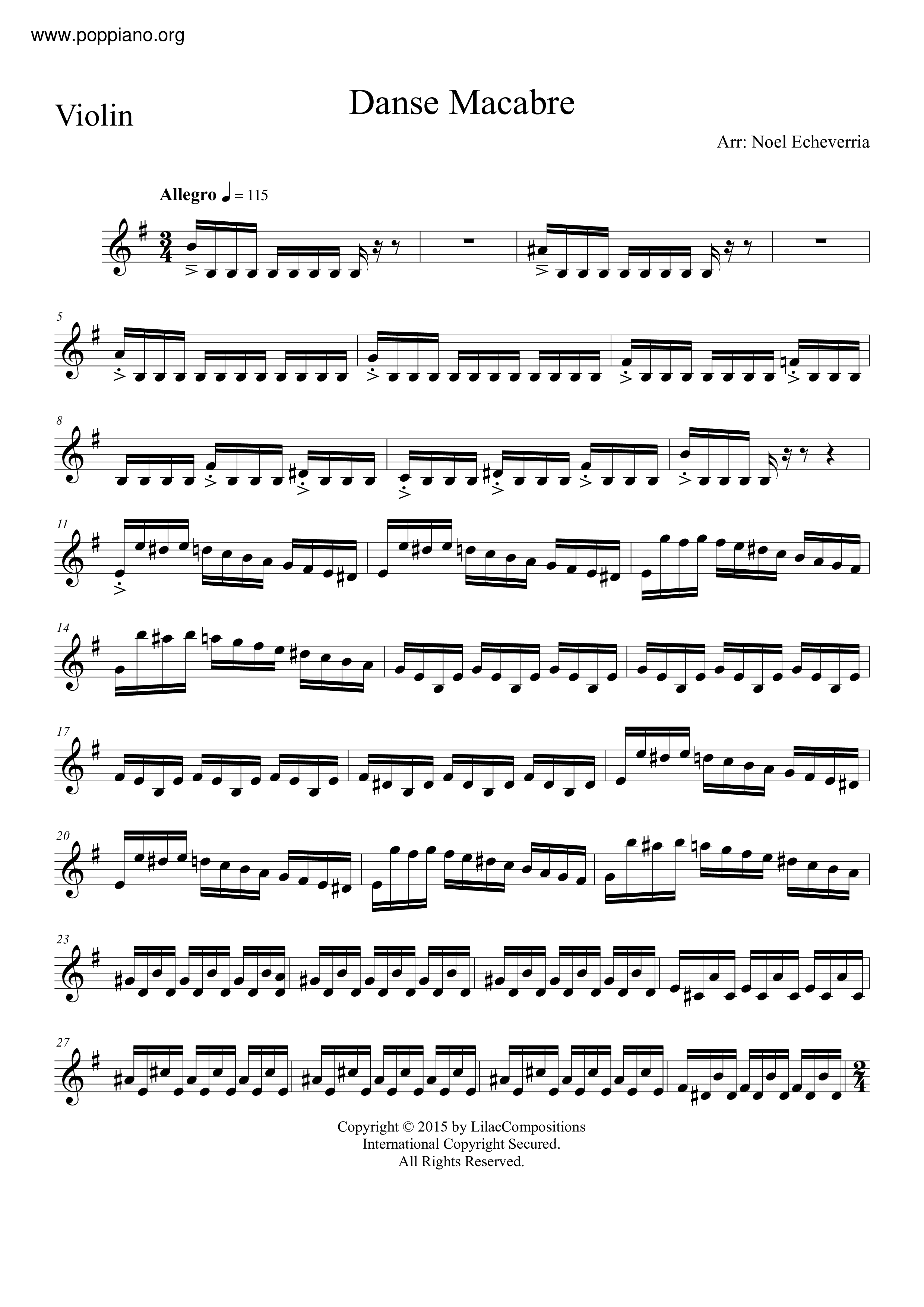 Danse Macabre Score