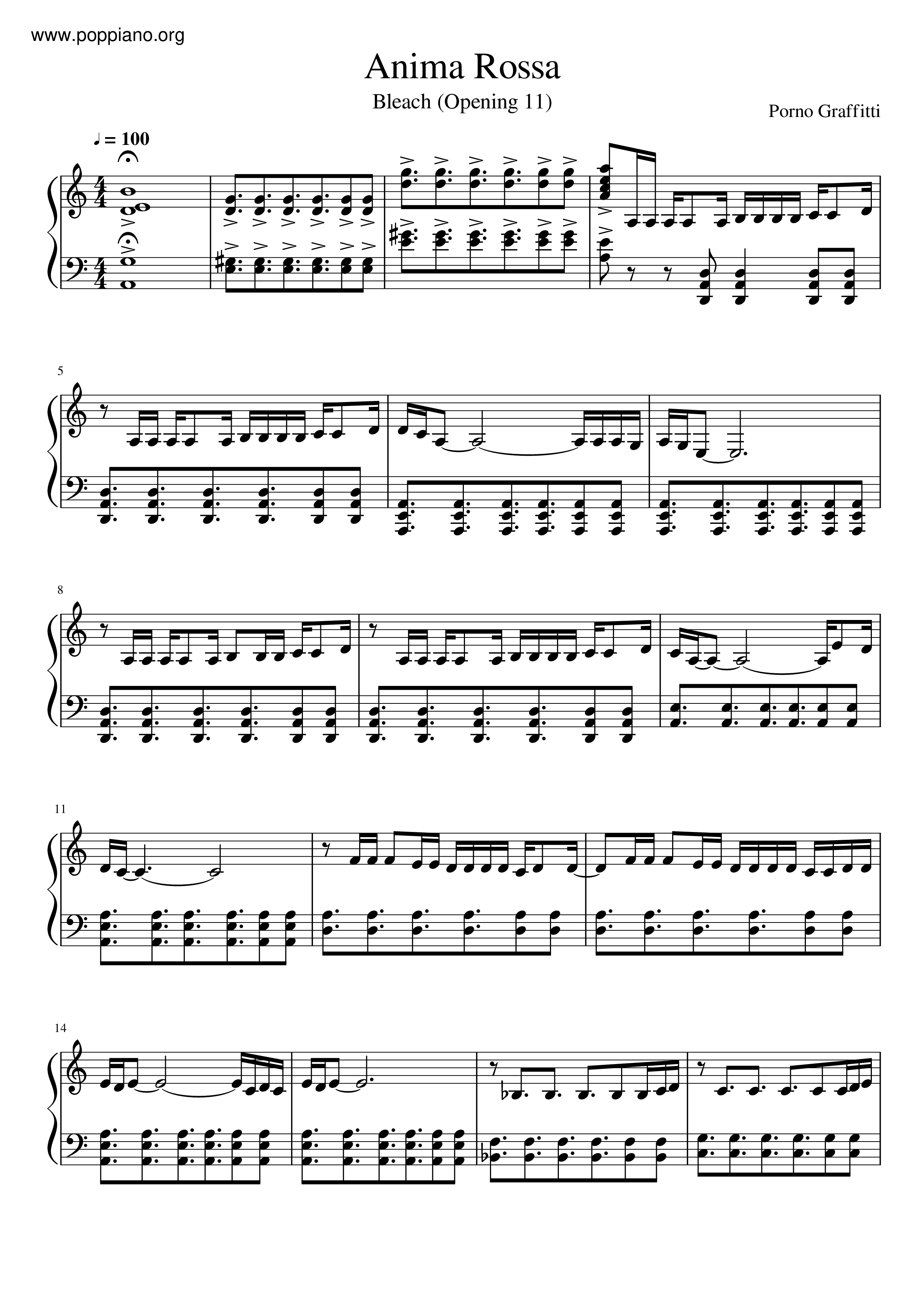 Anima Rossa Score