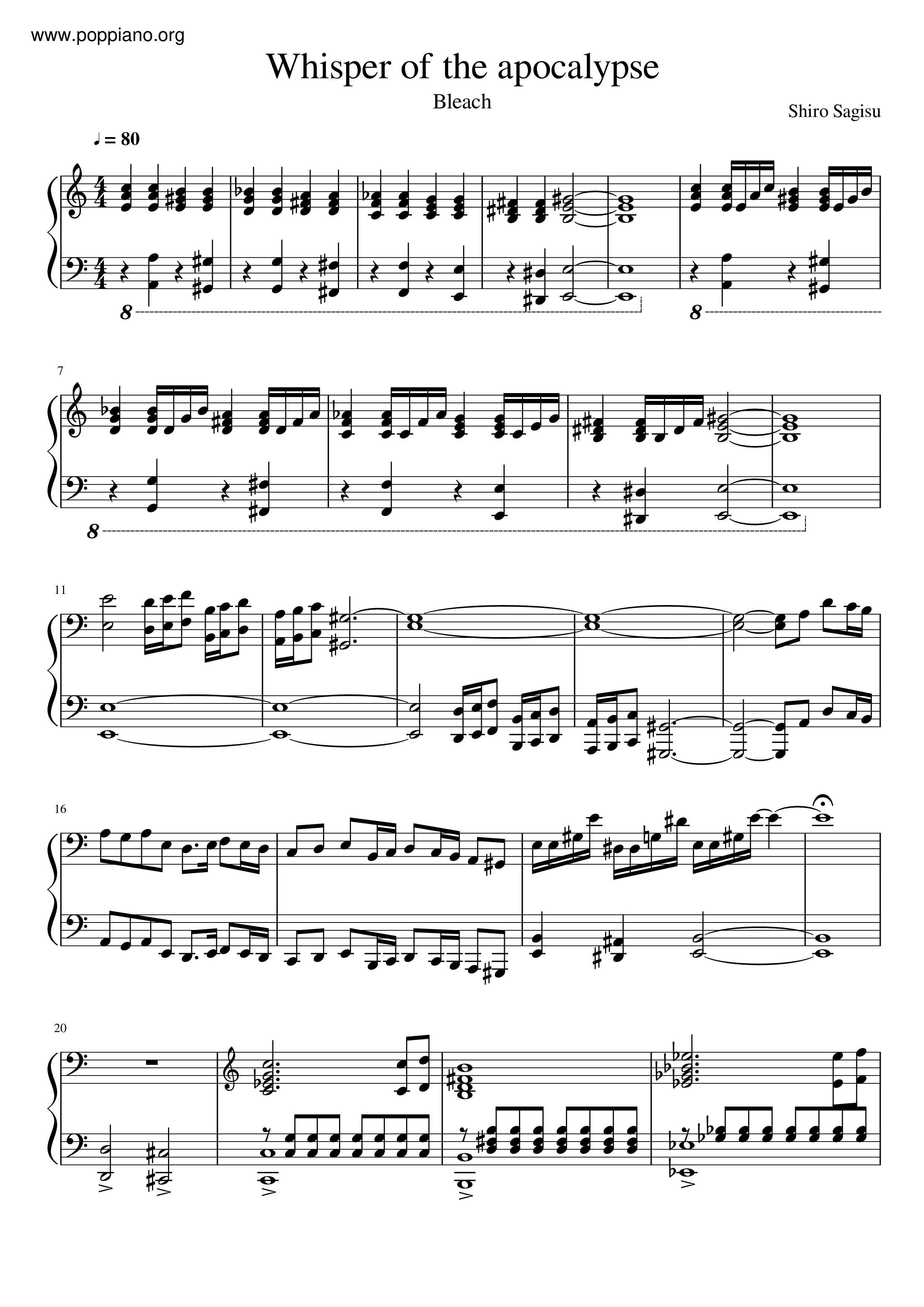 Whisper Of The Apocalypse Score