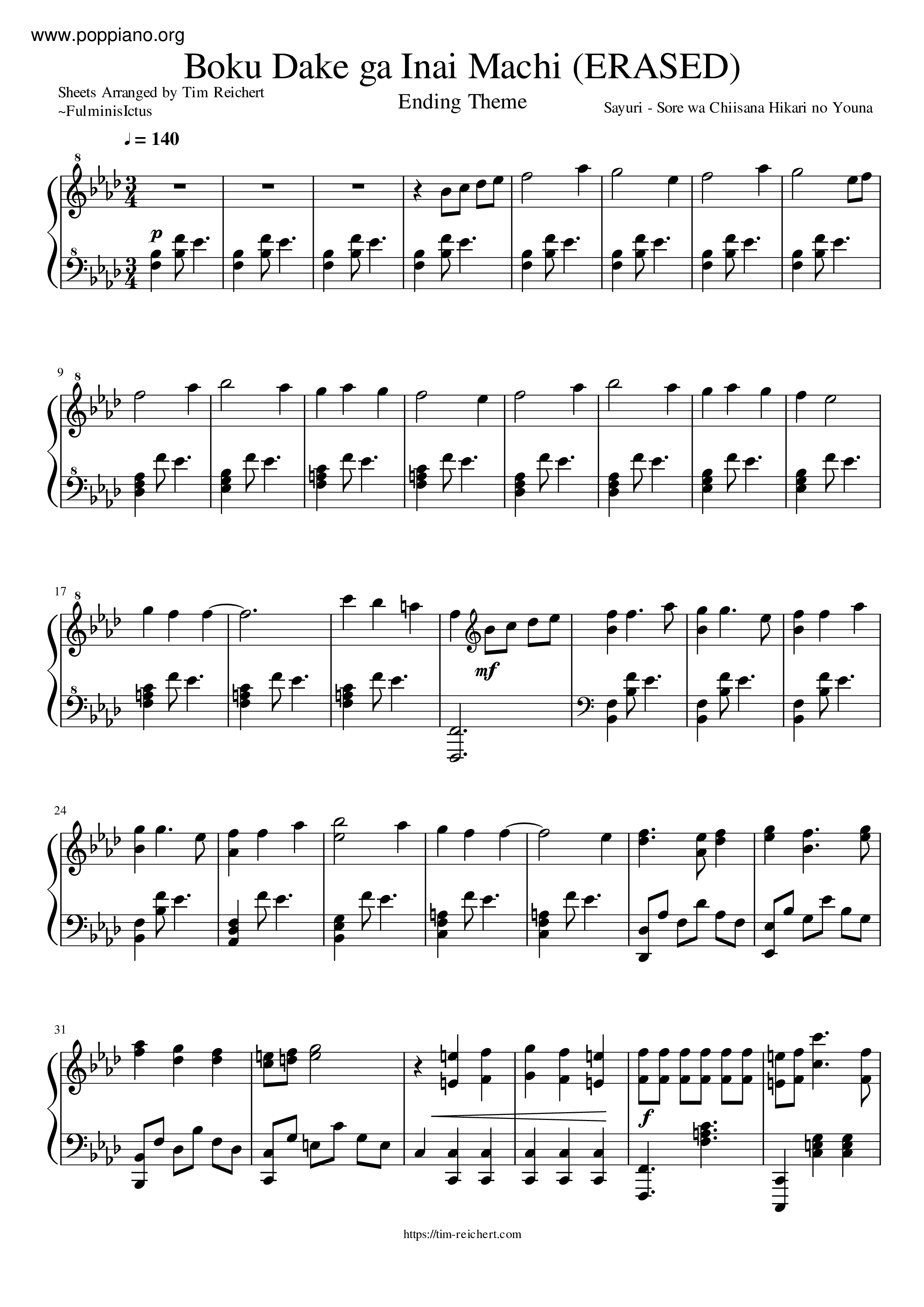 Sore Wa Shiisana Hikari No Youna琴谱