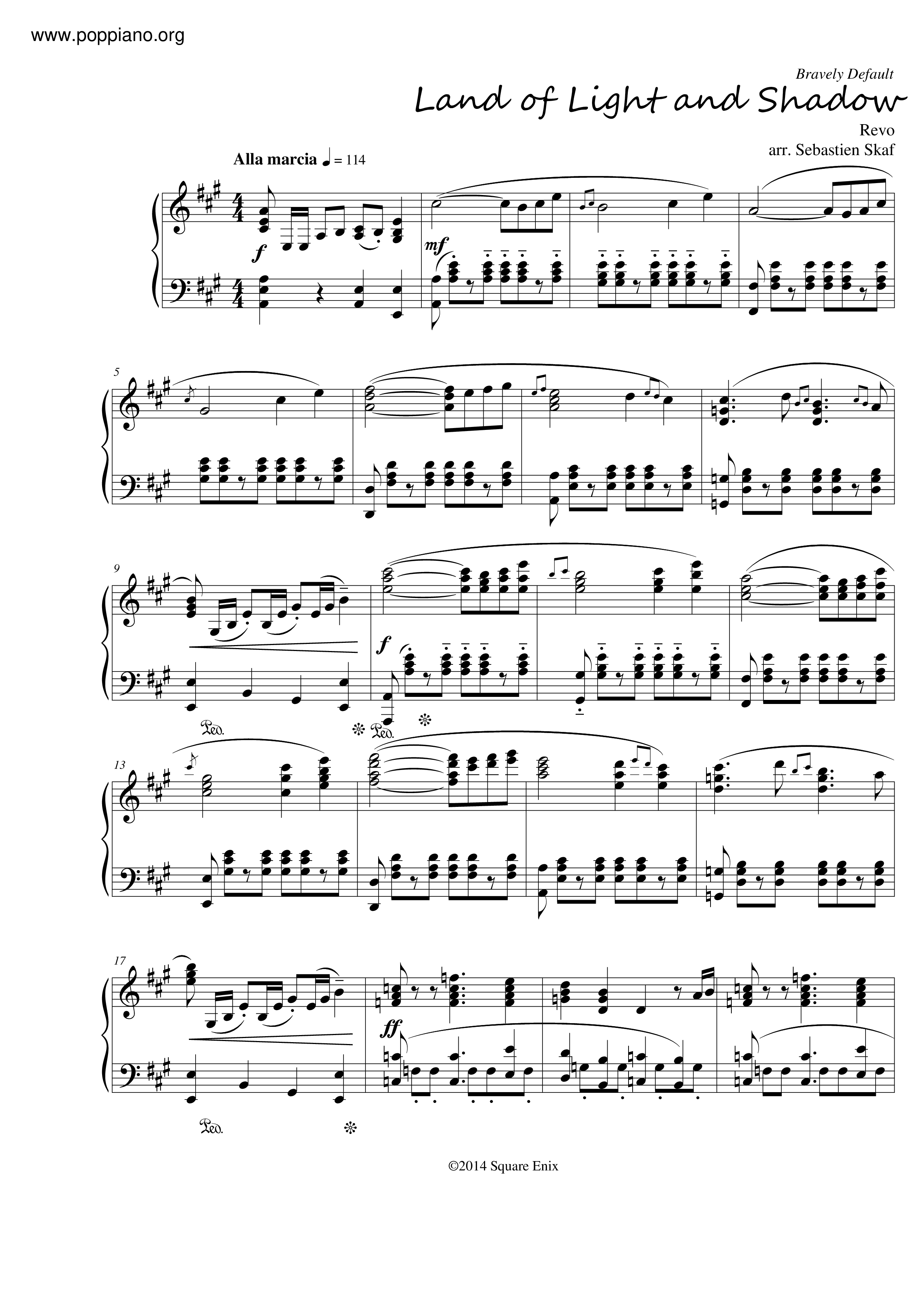 Land Of Light And Shadow Score