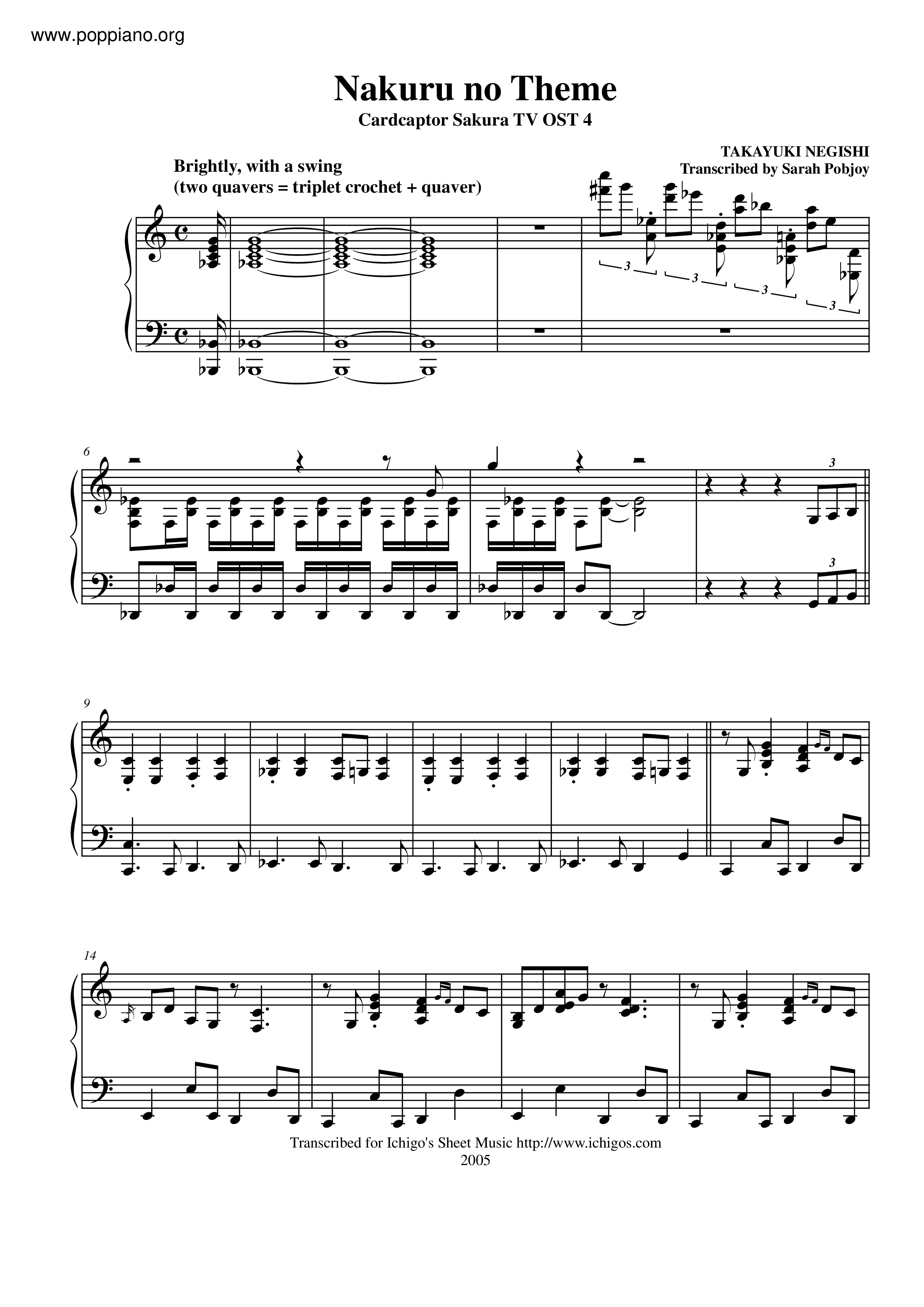 ☆ ピアノ・スコア カードキャプターさくら オリジナルサウンド