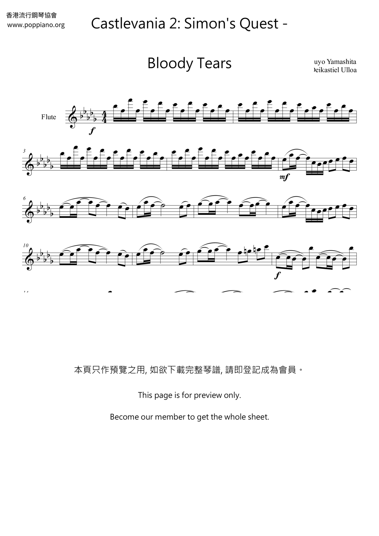 Bloody Tears Score