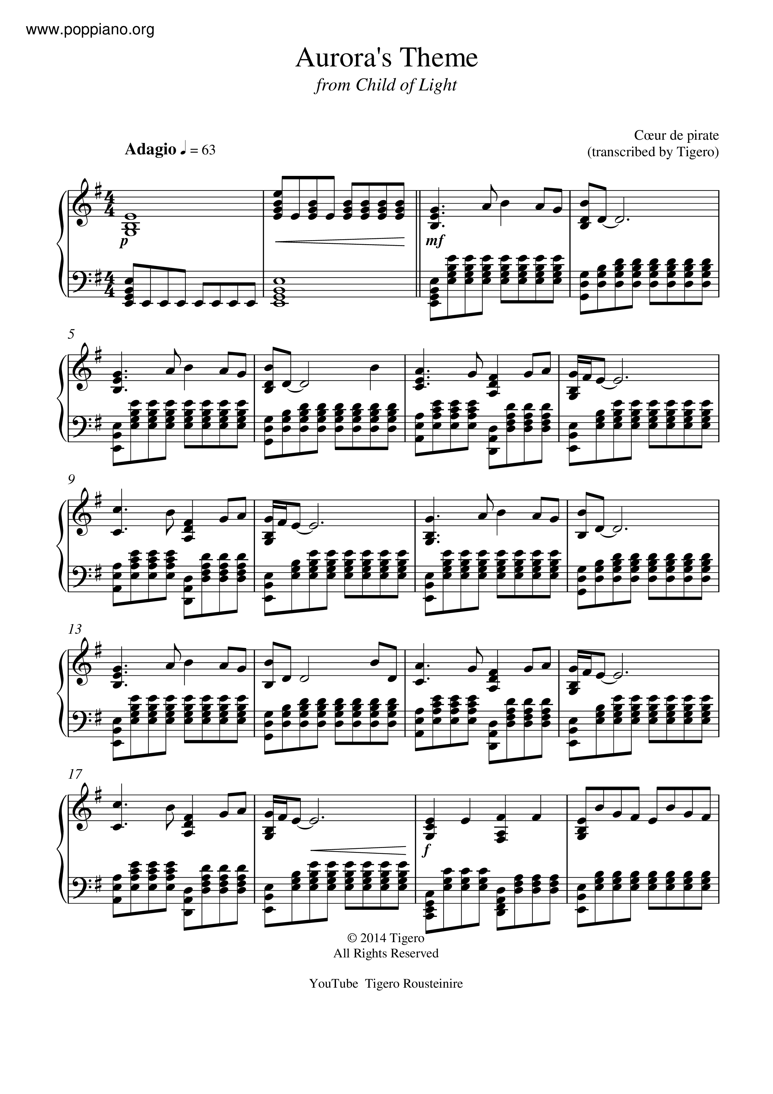 Aurora's Theme Score
