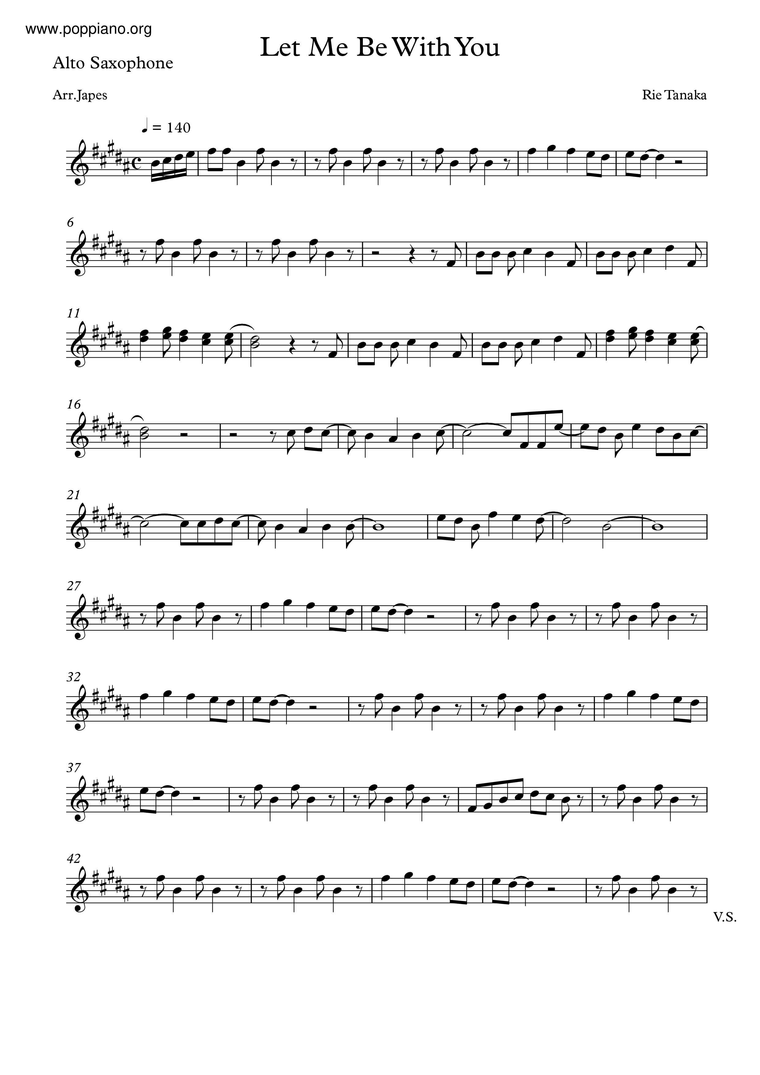 Let Me Be With You Score