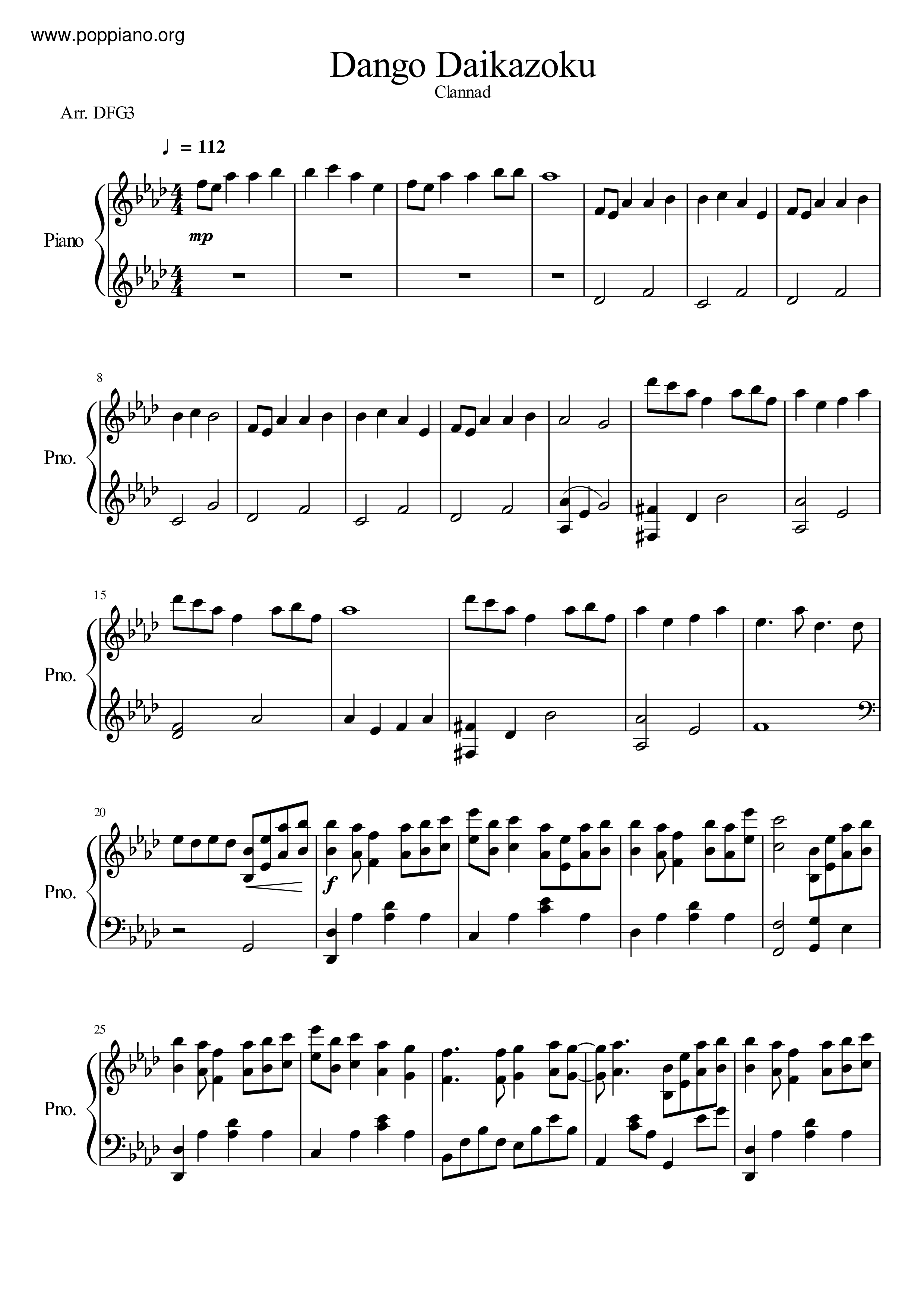 Clannad Sheet Music sheet music  Play, print, and download in PDF