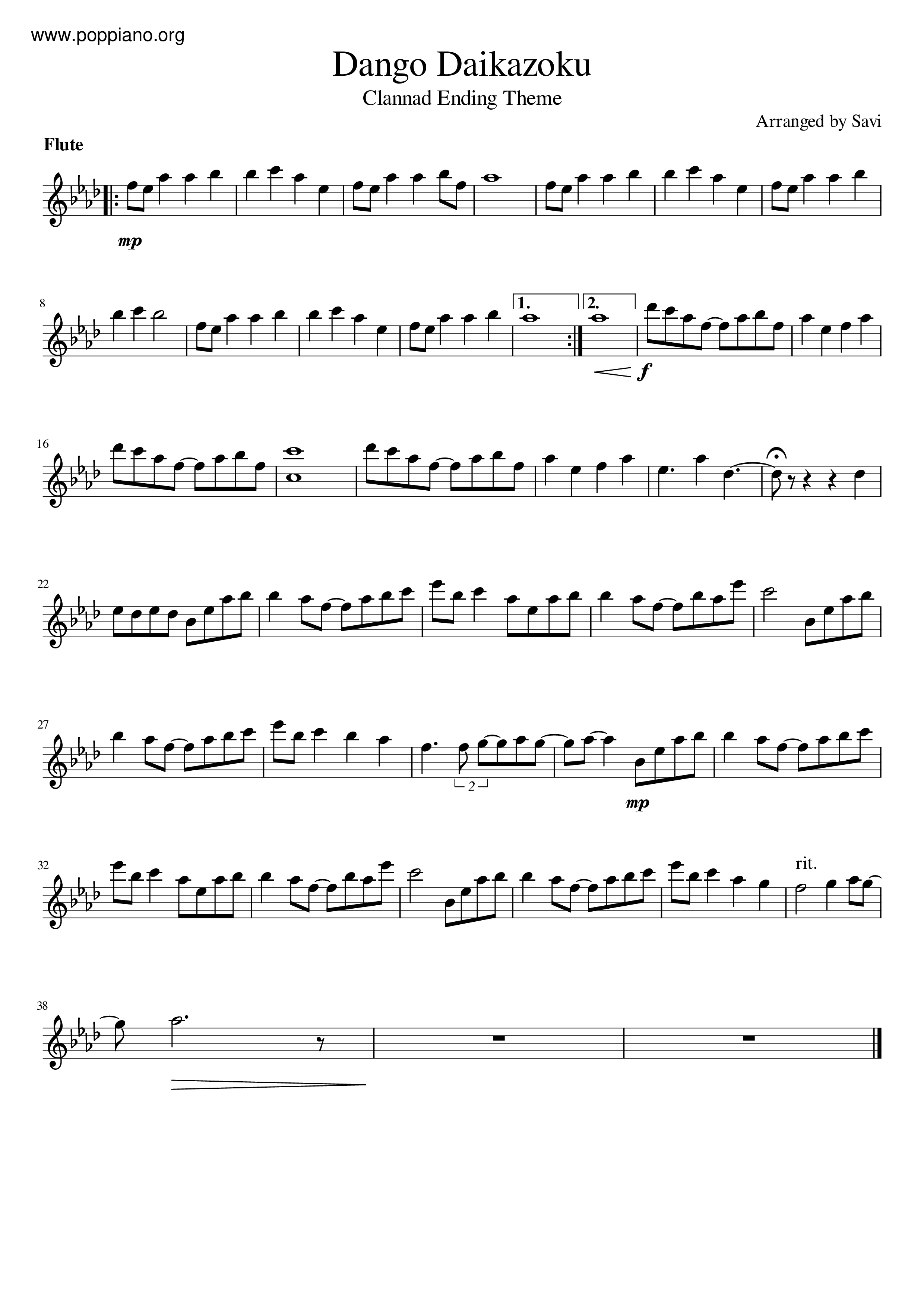 Clannad Sheet Music sheet music  Play, print, and download in PDF