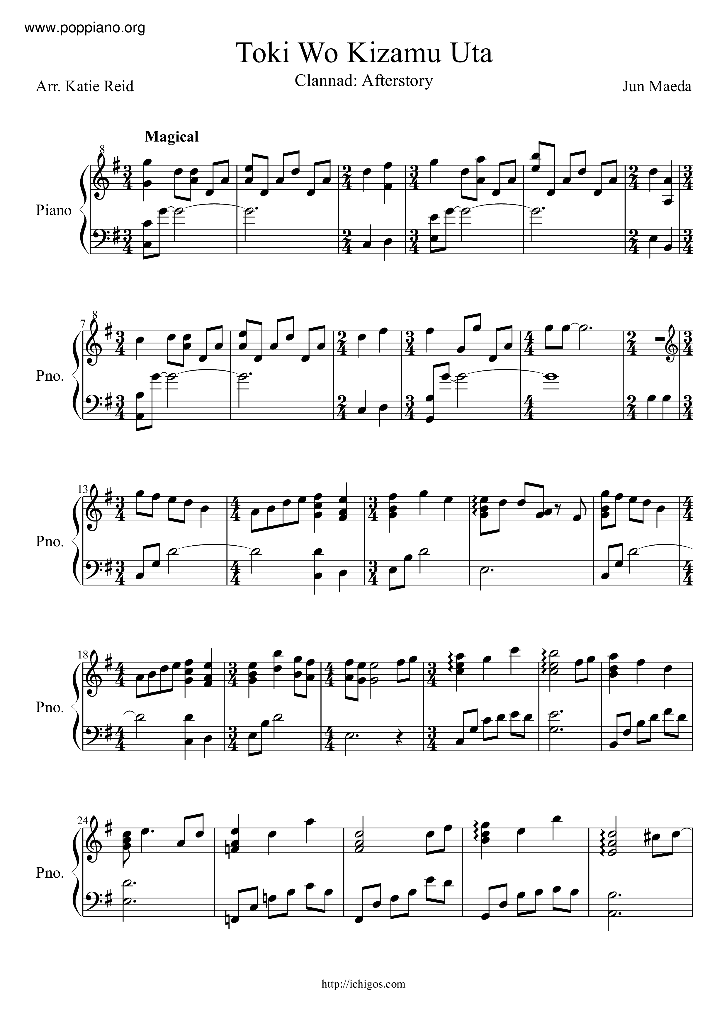 Clannad After Story Opening 1 Sheet music for Flute (Solo)