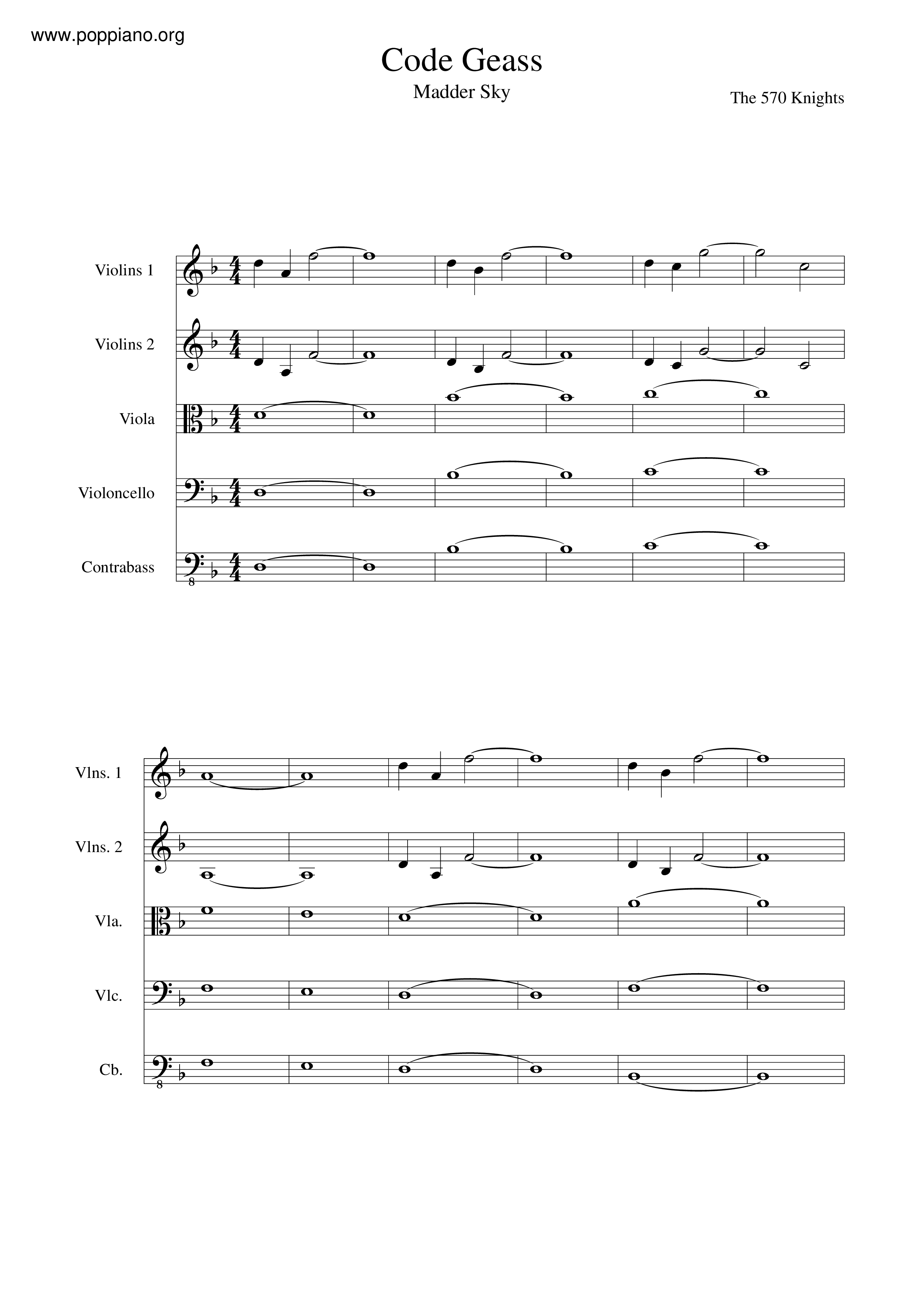 Madder Sky Score