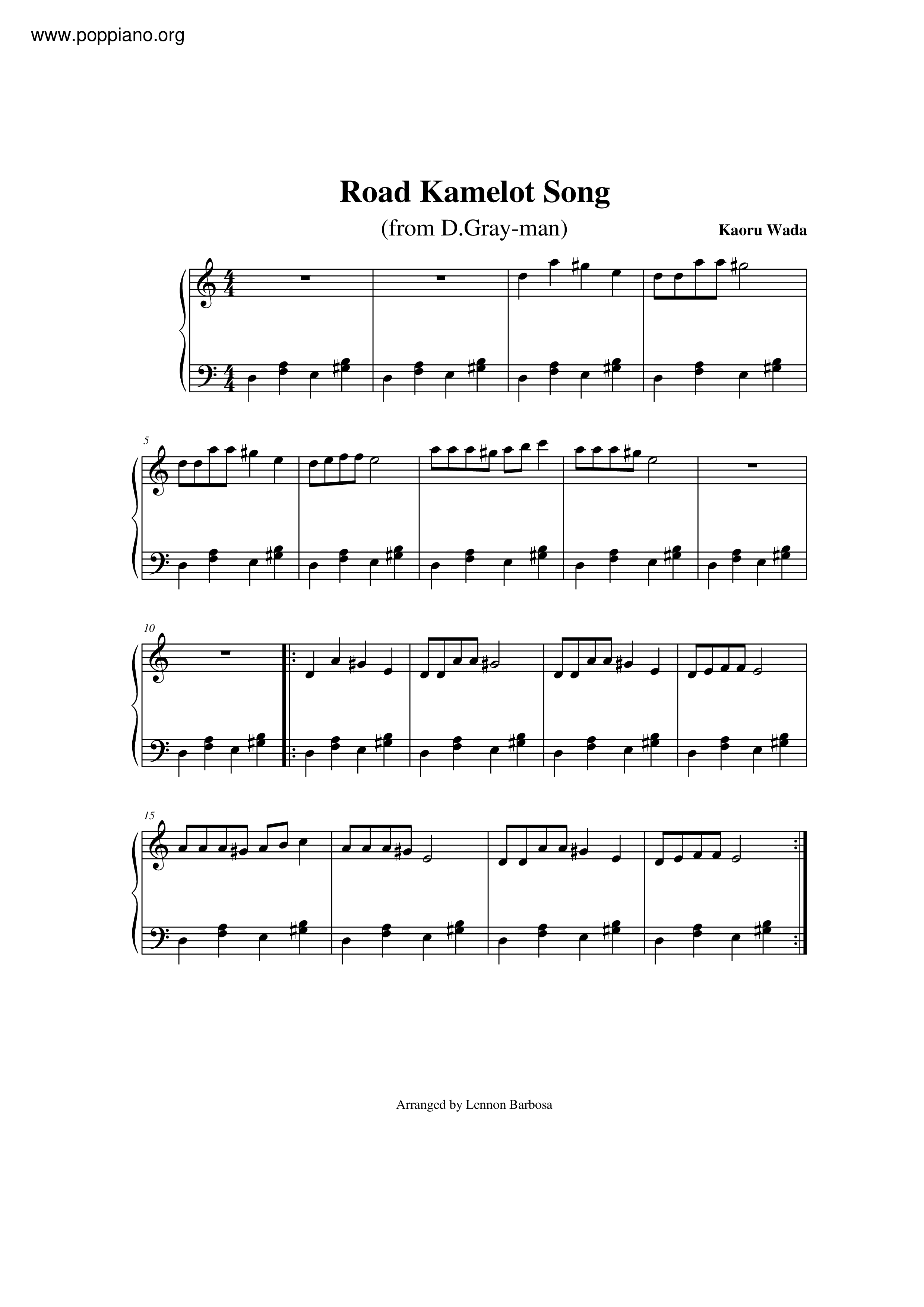Road Kamelot Song Score