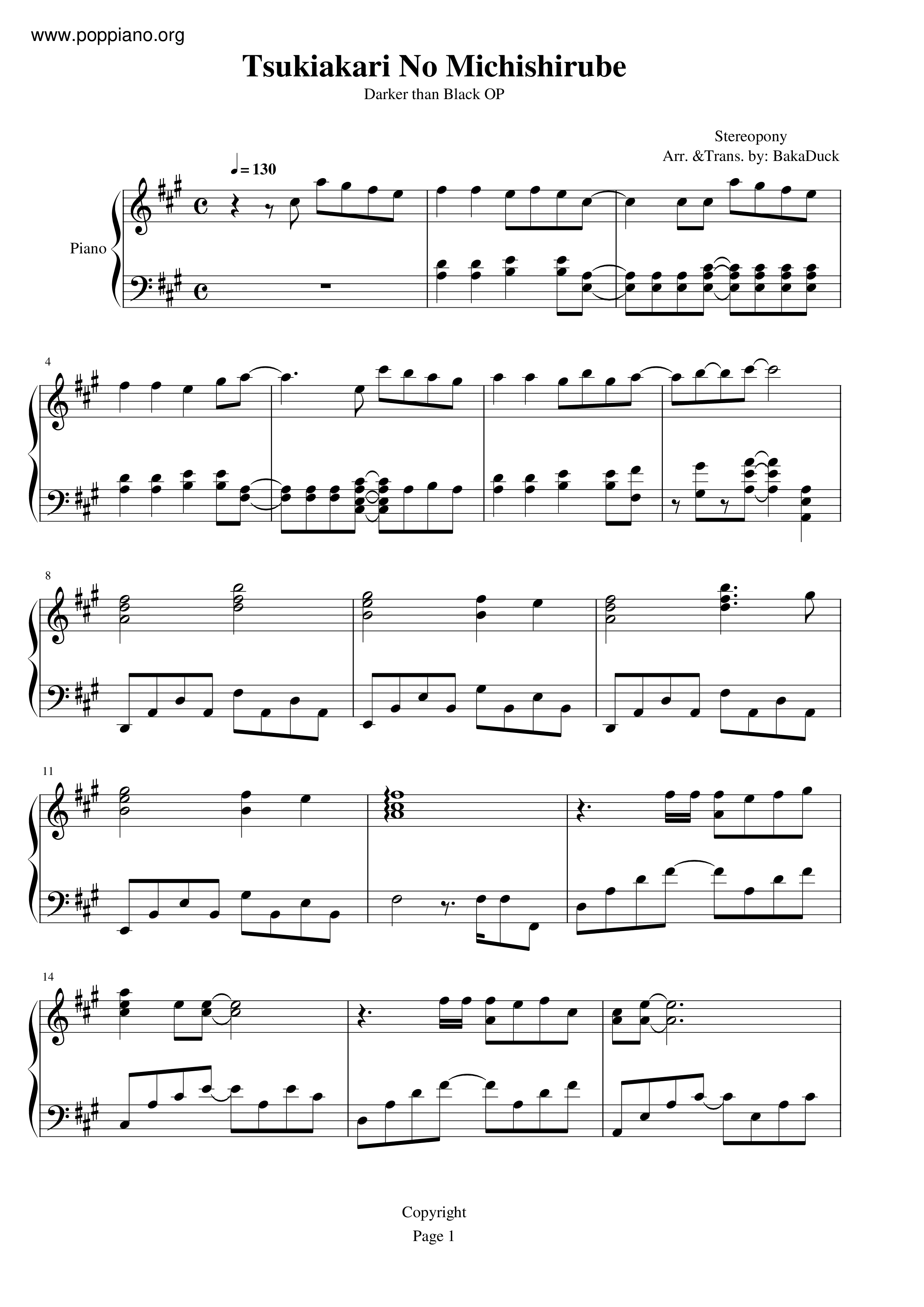 Tsukiakari No Michishirube Score