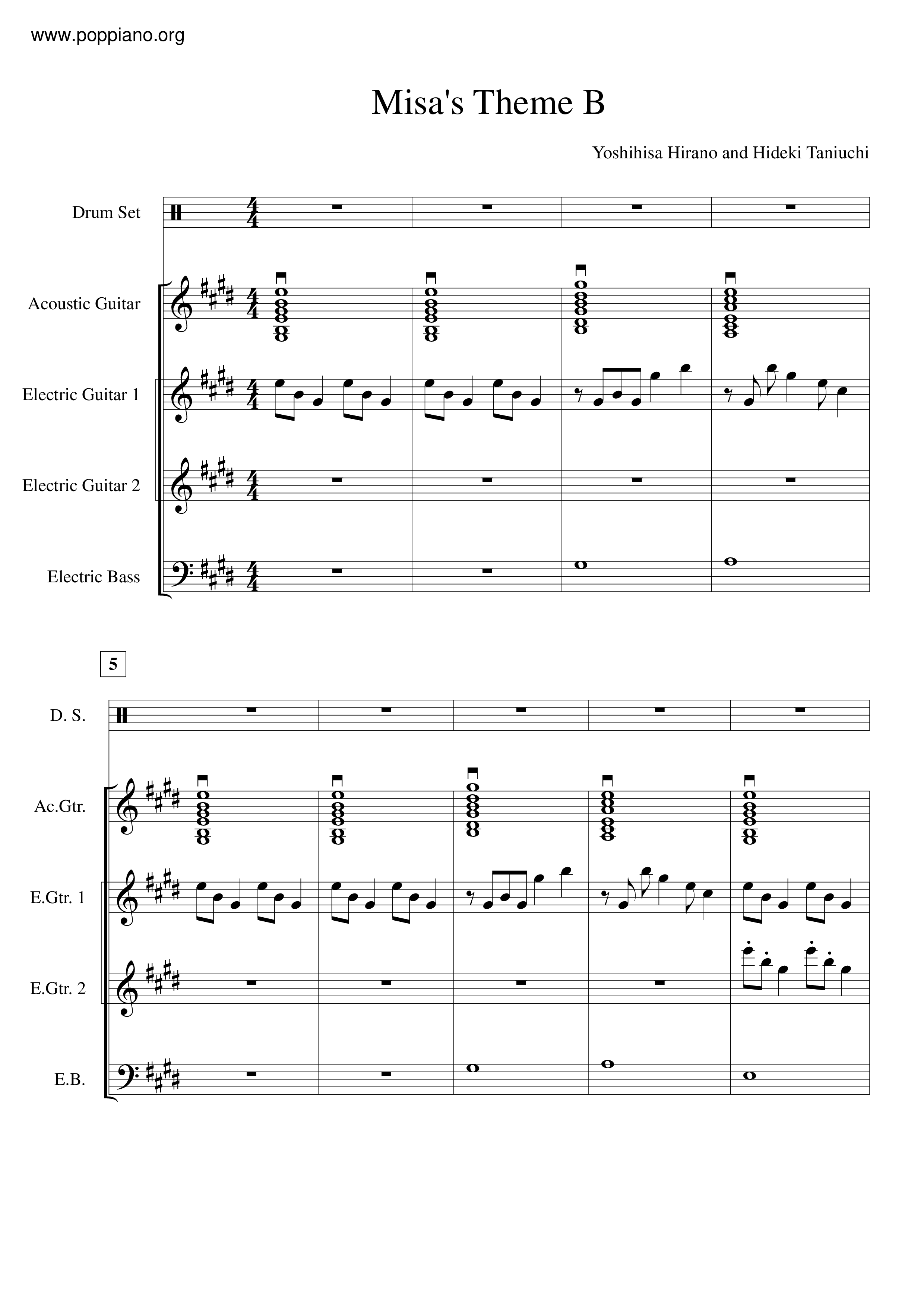 Misa's Theme B Score