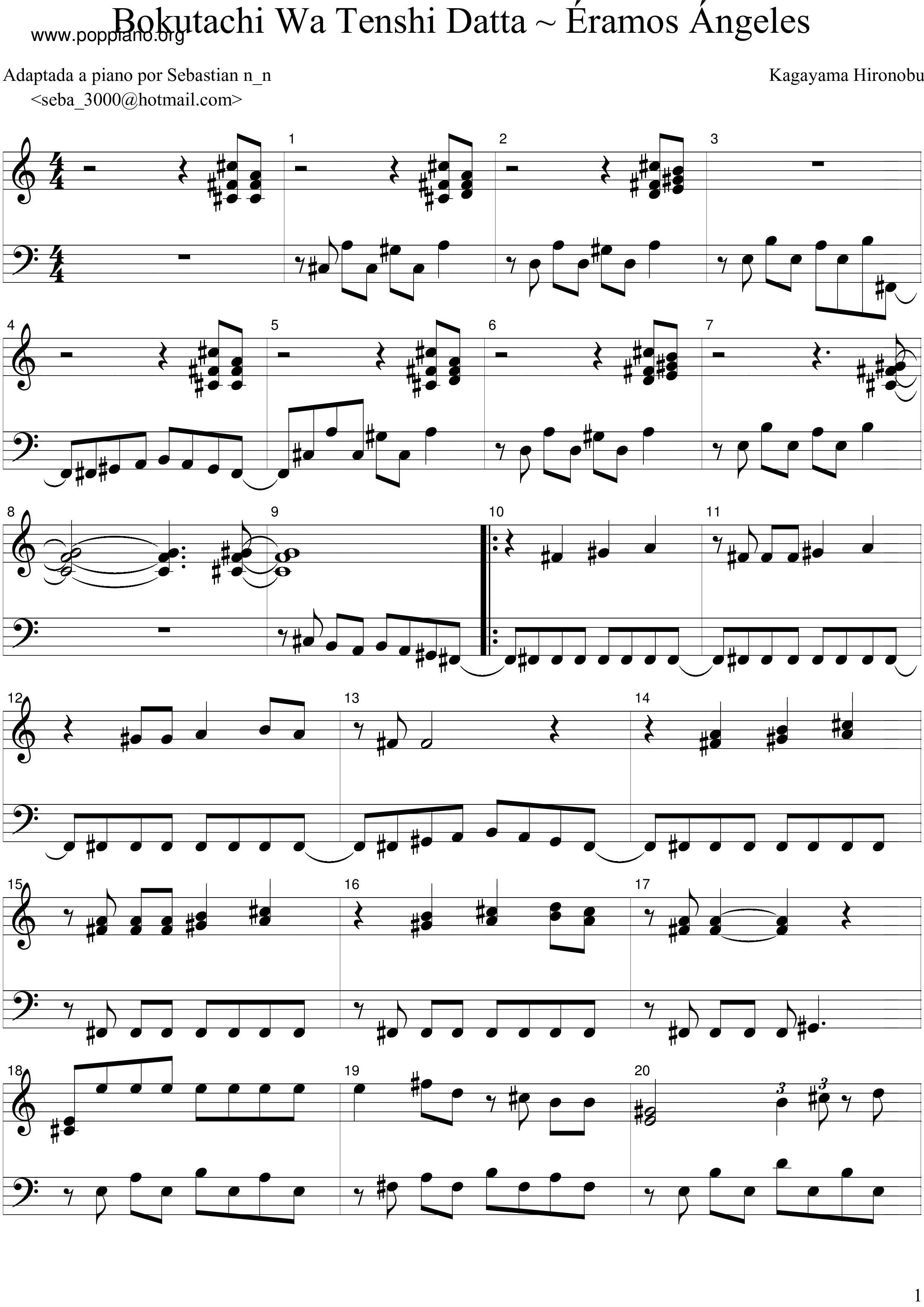 Bokutachi Wa Tenshi Datta - We Were Angels Score