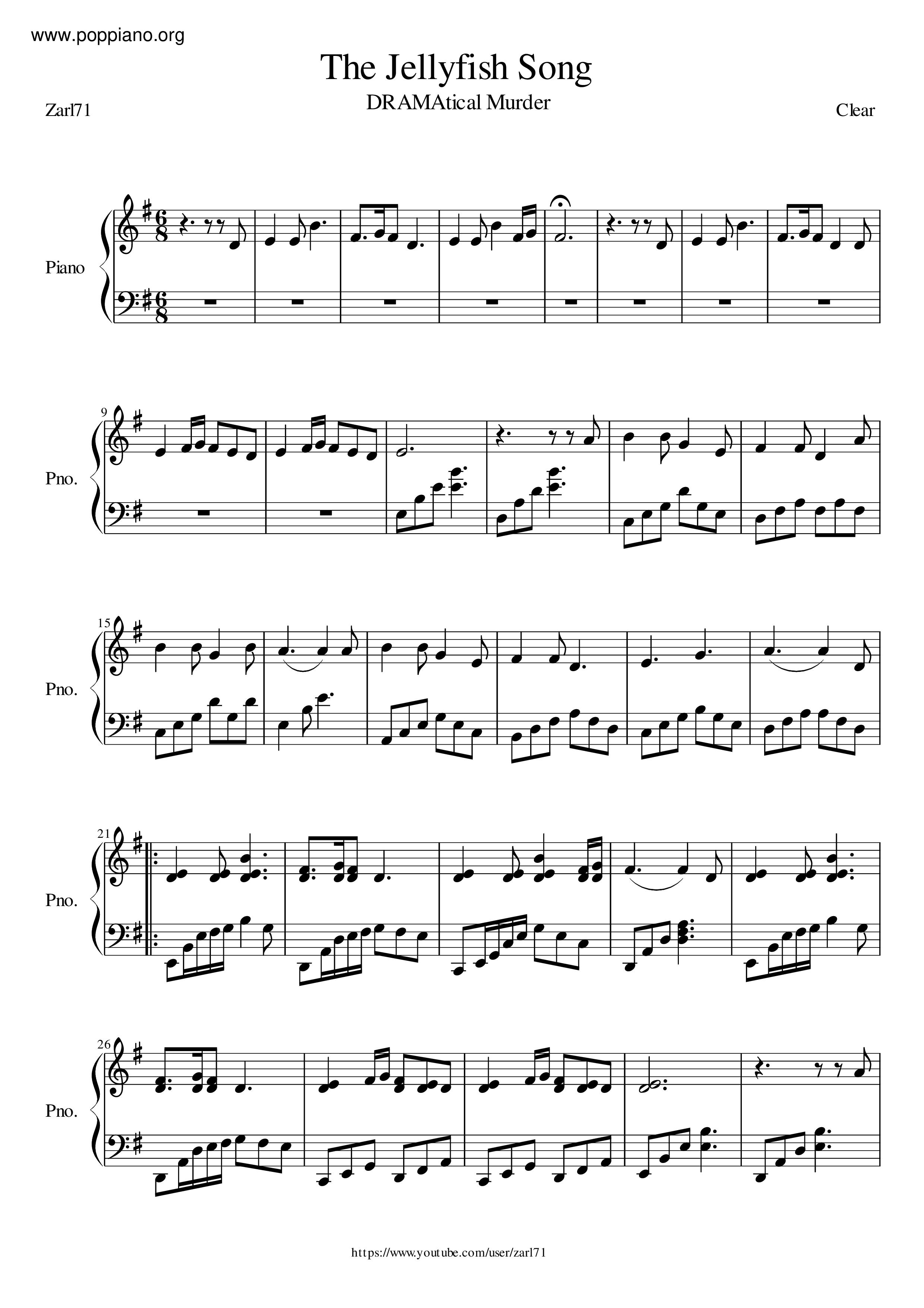 Jellyfish Song Score