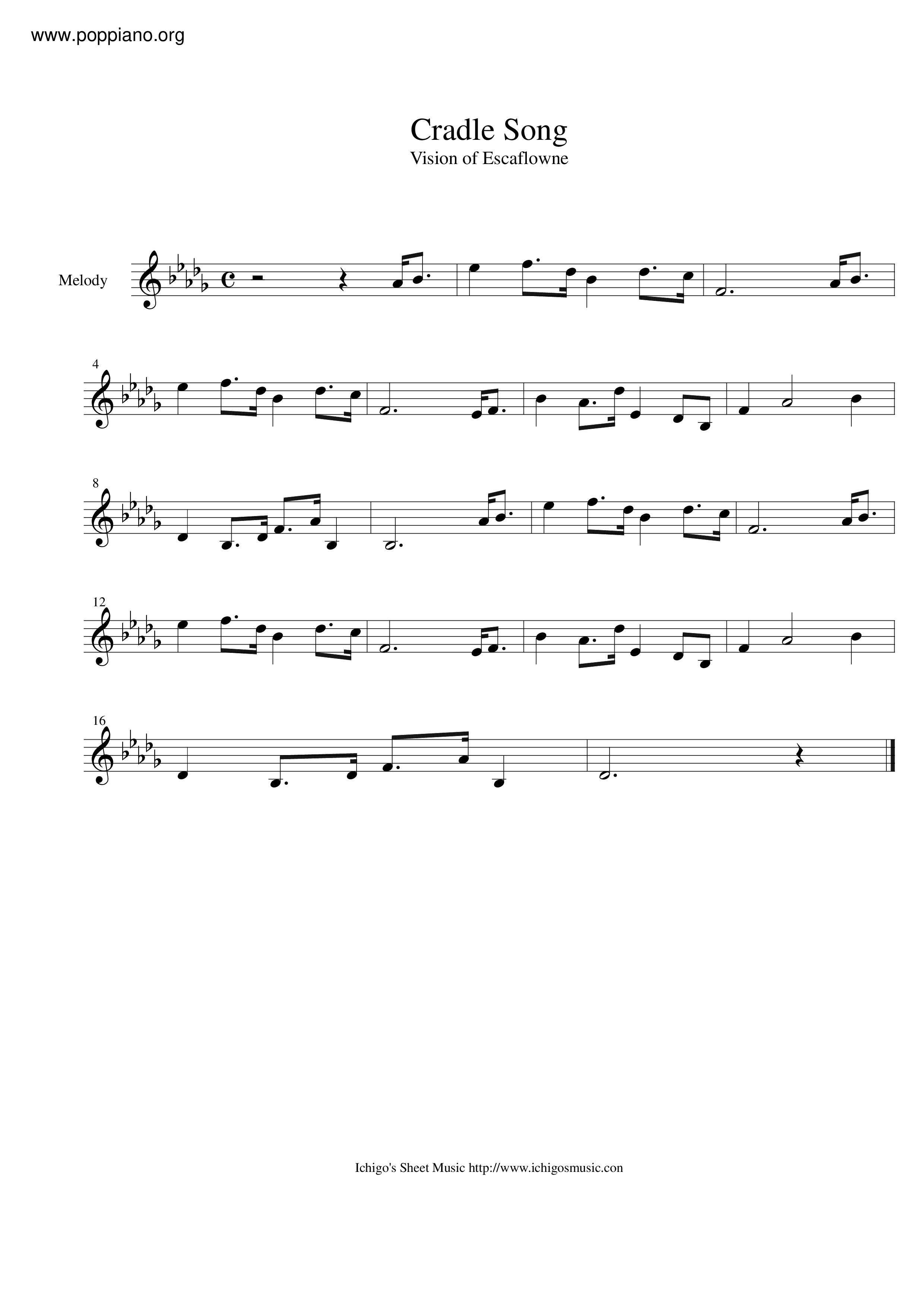 Cradle Song Score