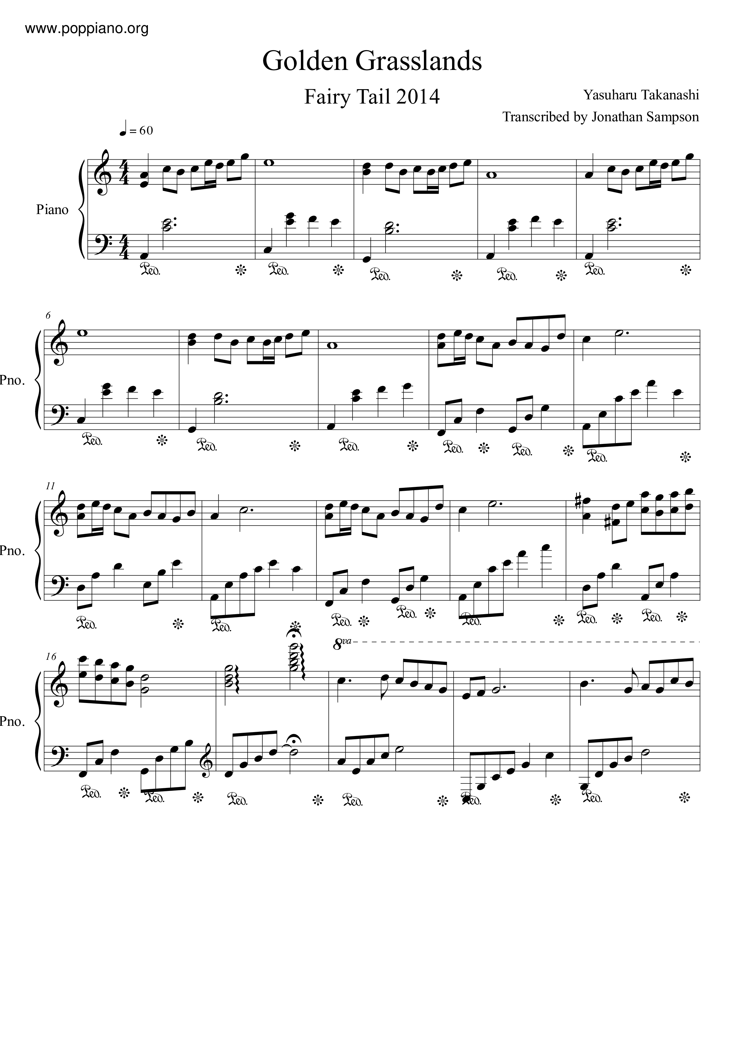 Golden Grasslands 2014 Score