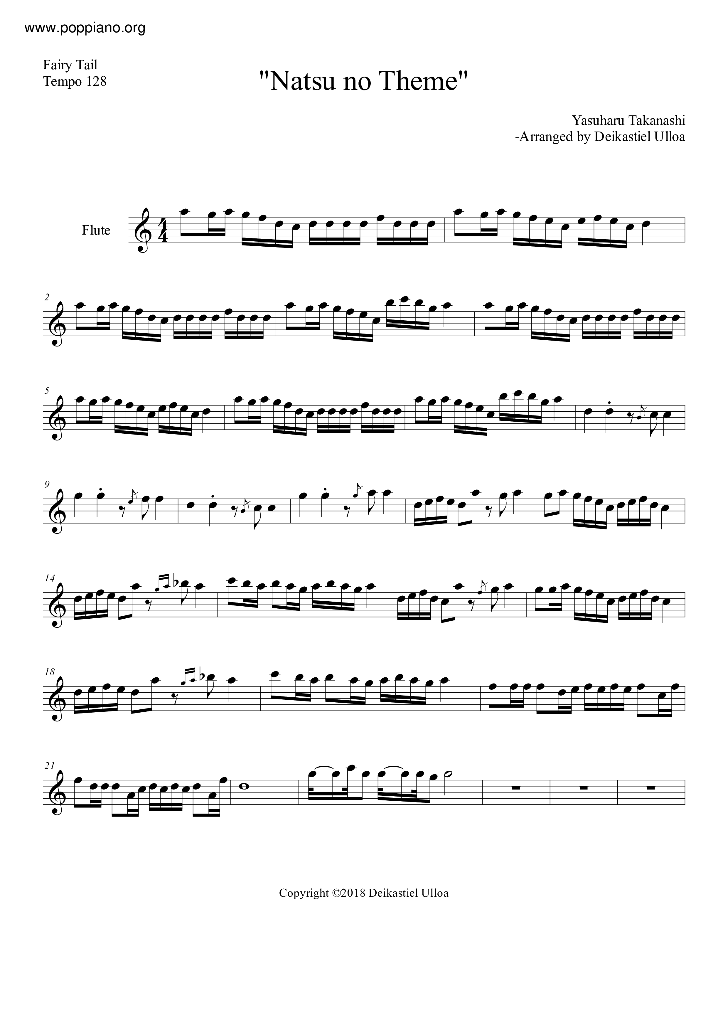 Natsu No Theme Score