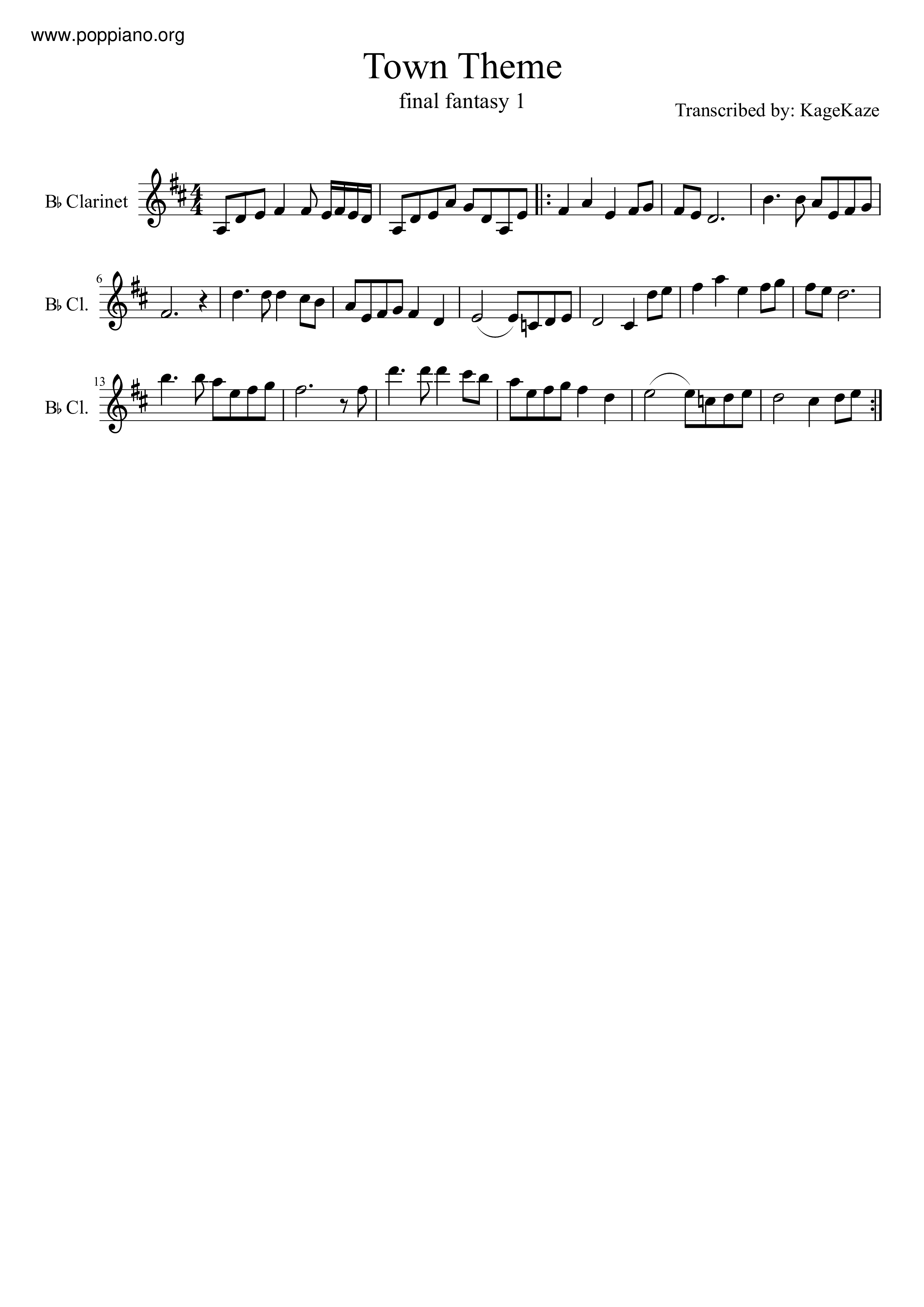 Town Theme Score