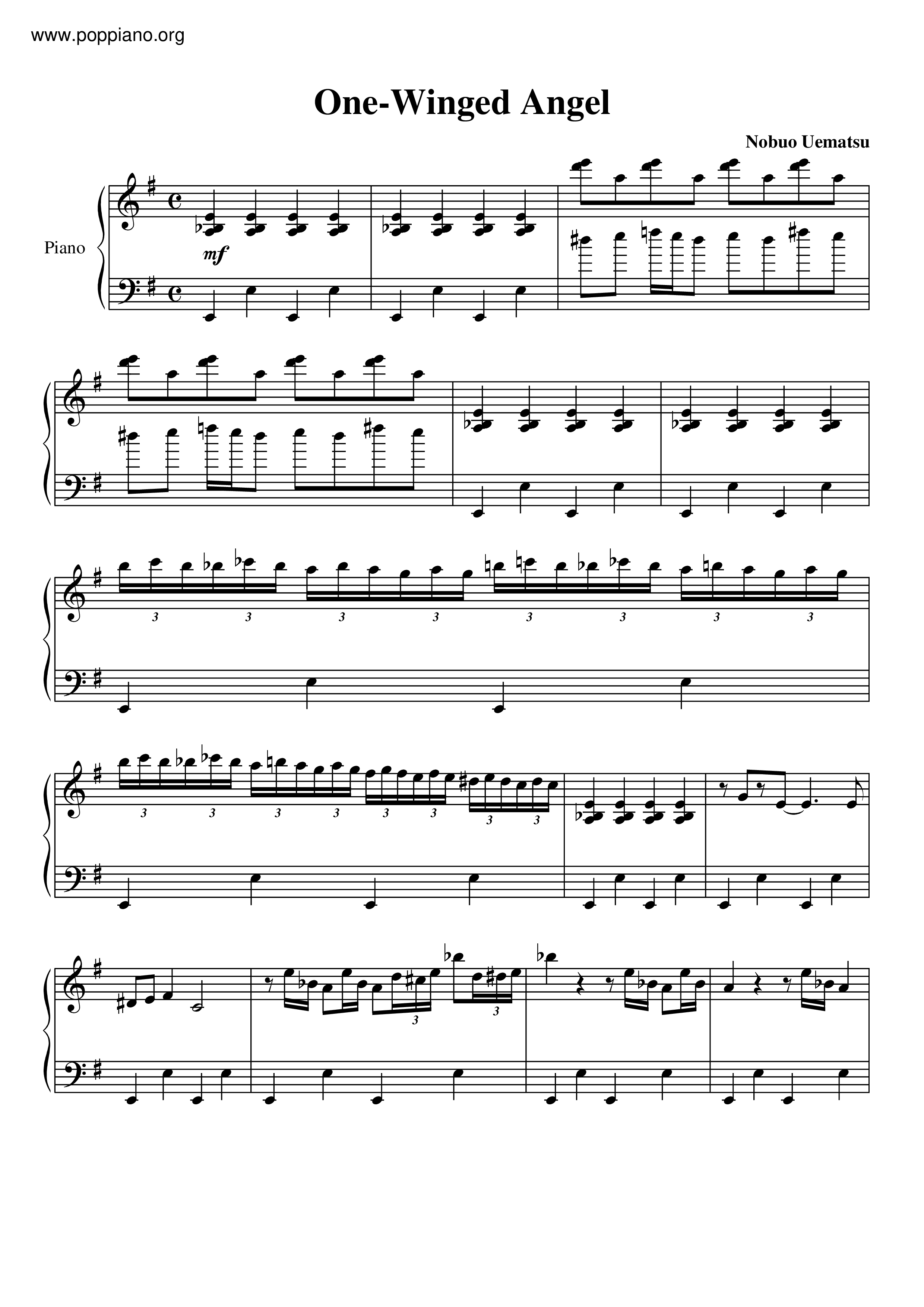 One-Winged Angel Score