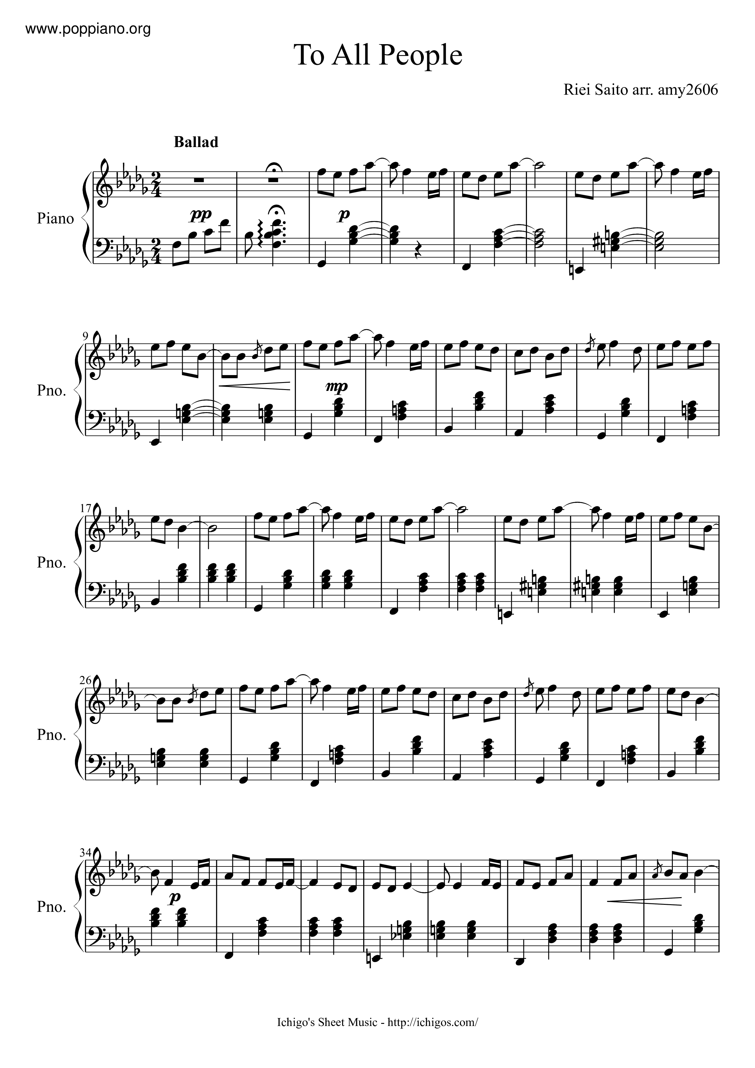 To All People Score