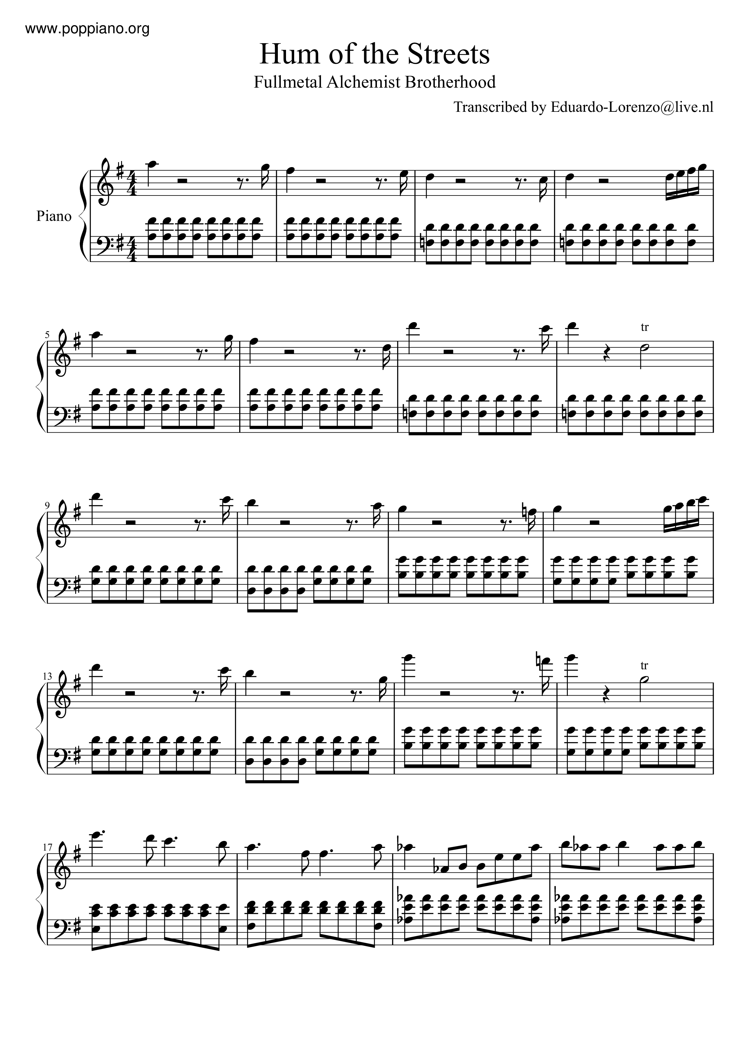 Hum Of The Streets Score