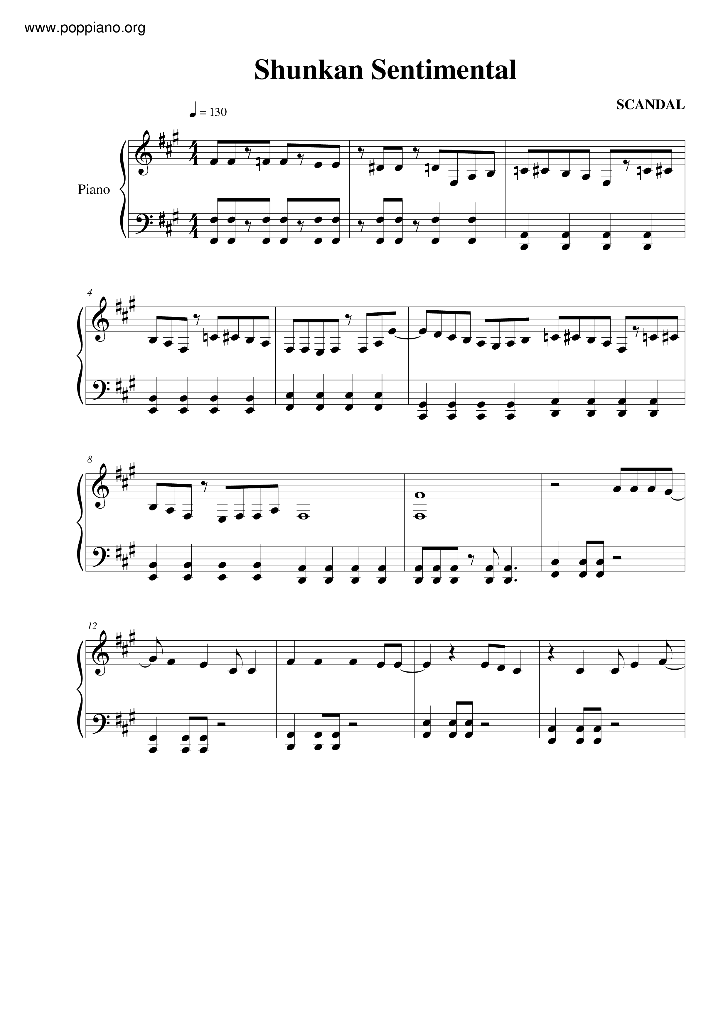 Shunkan Sentimental Score