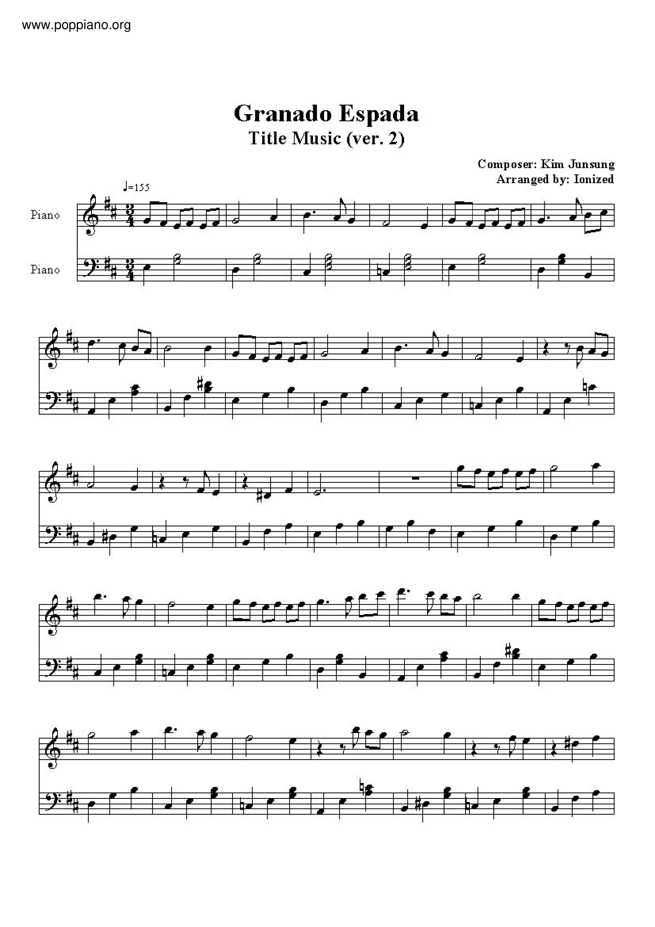 Granada Espada Main Theme Score