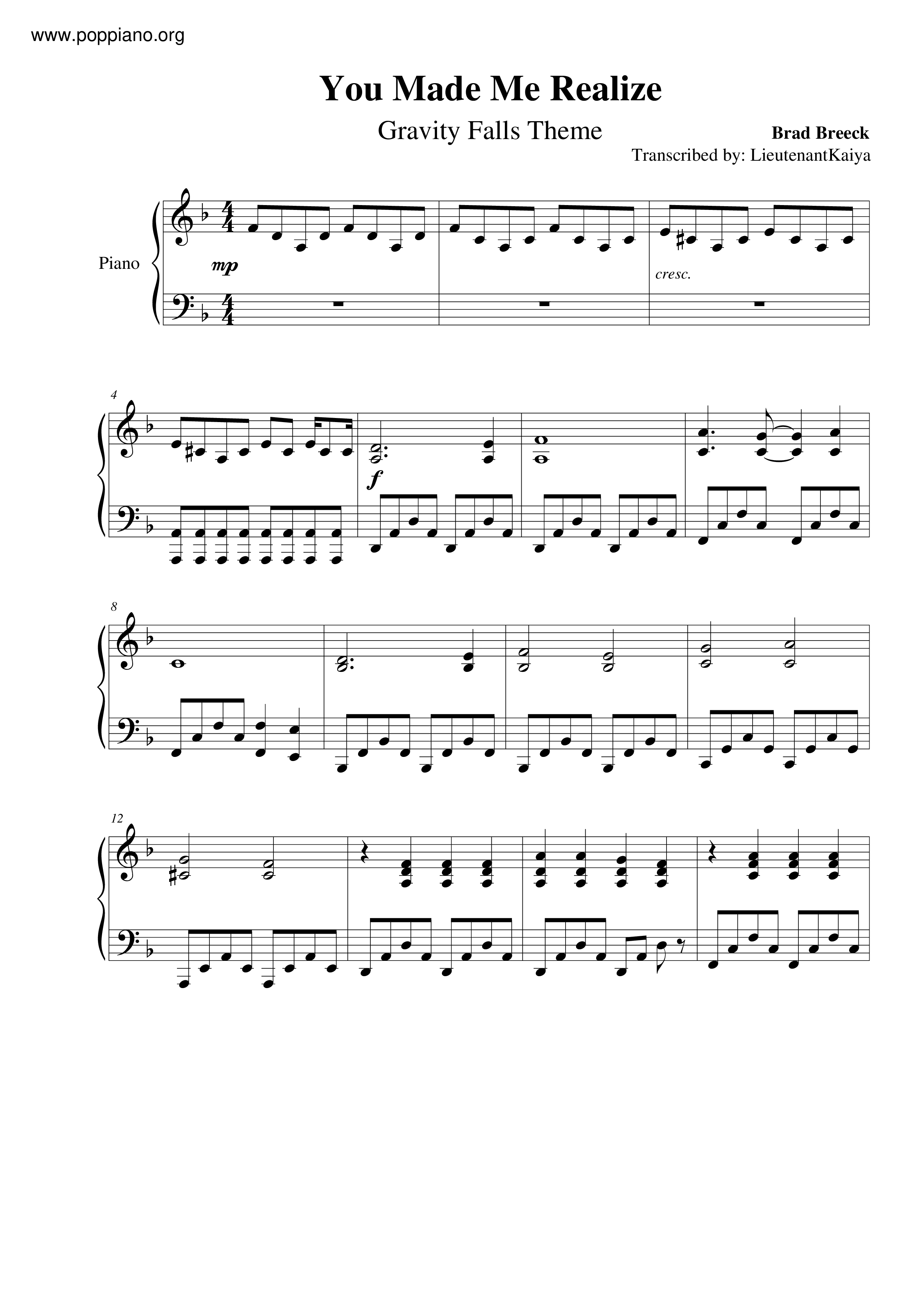 Made Me Realize Score