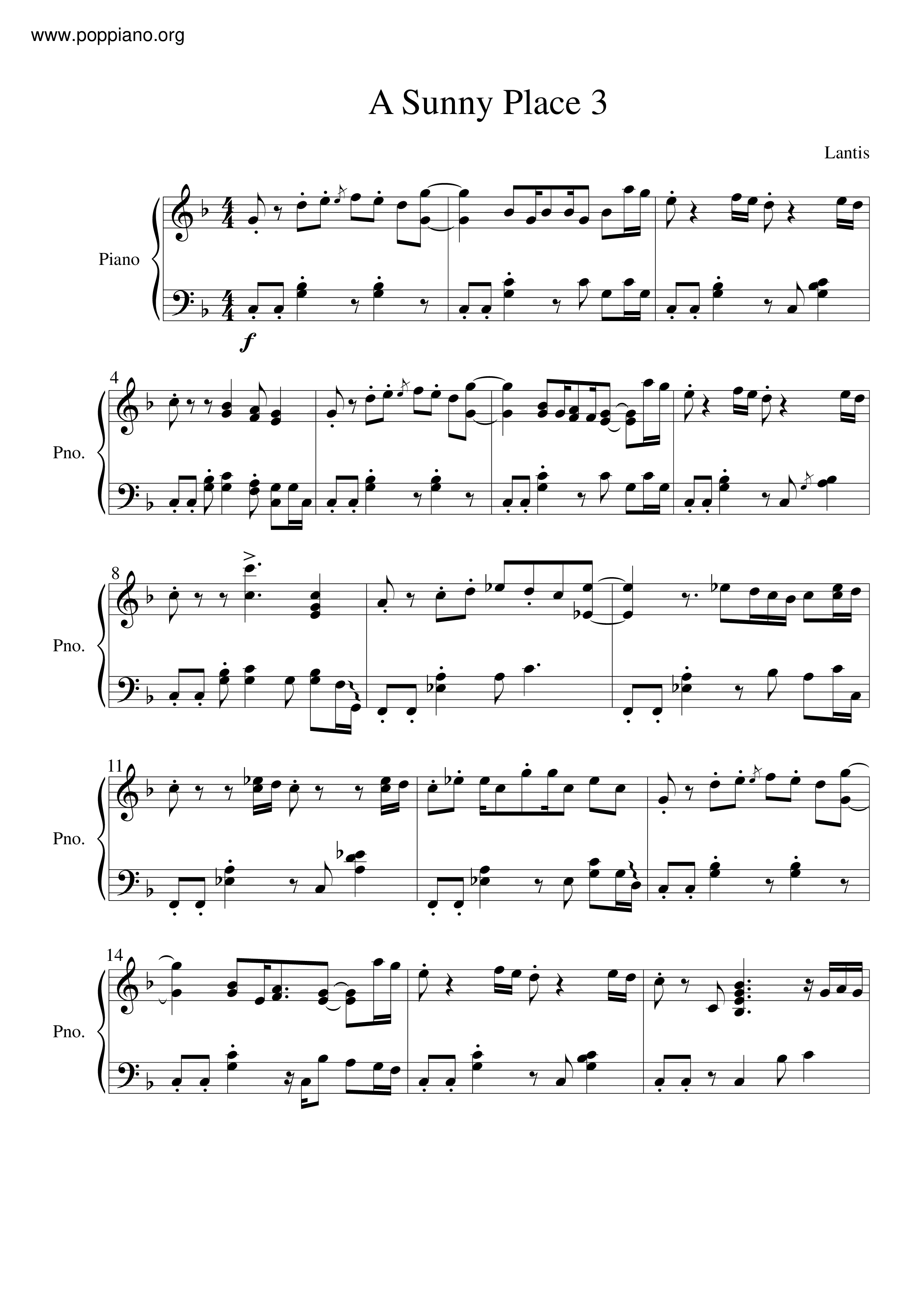 A Sunny Place 3 Score