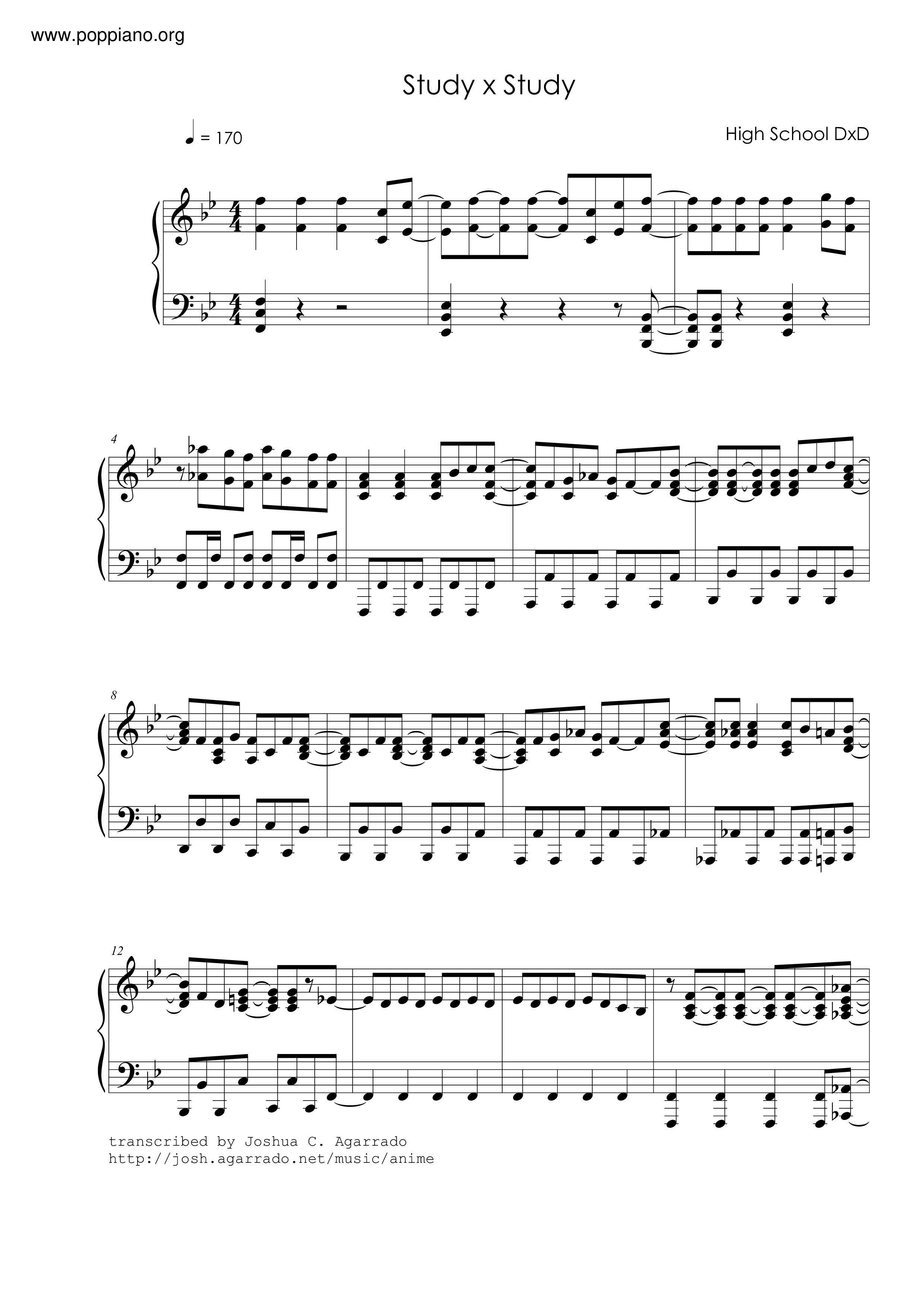 Study X Study琴谱