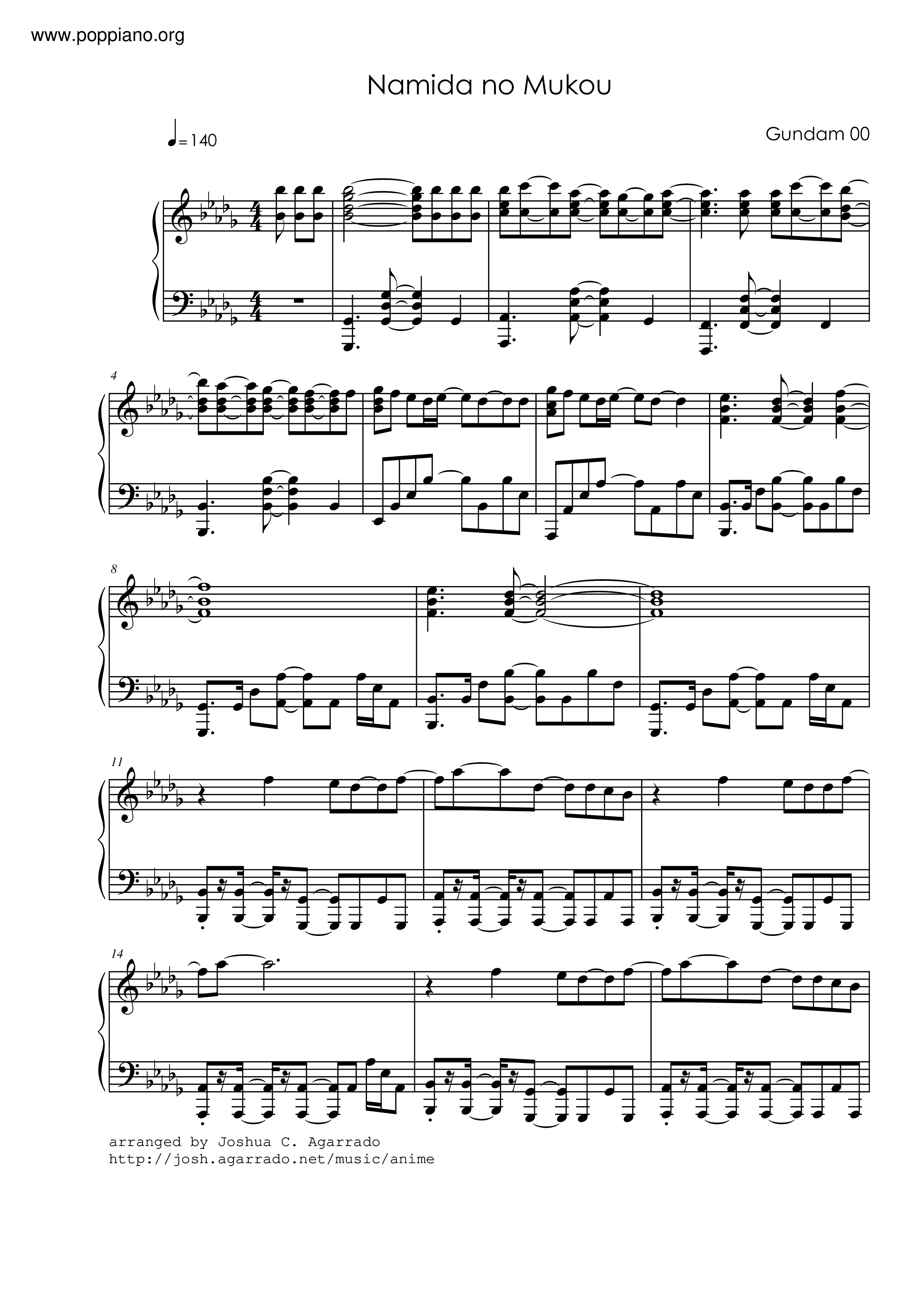 Namida No Mukou Score