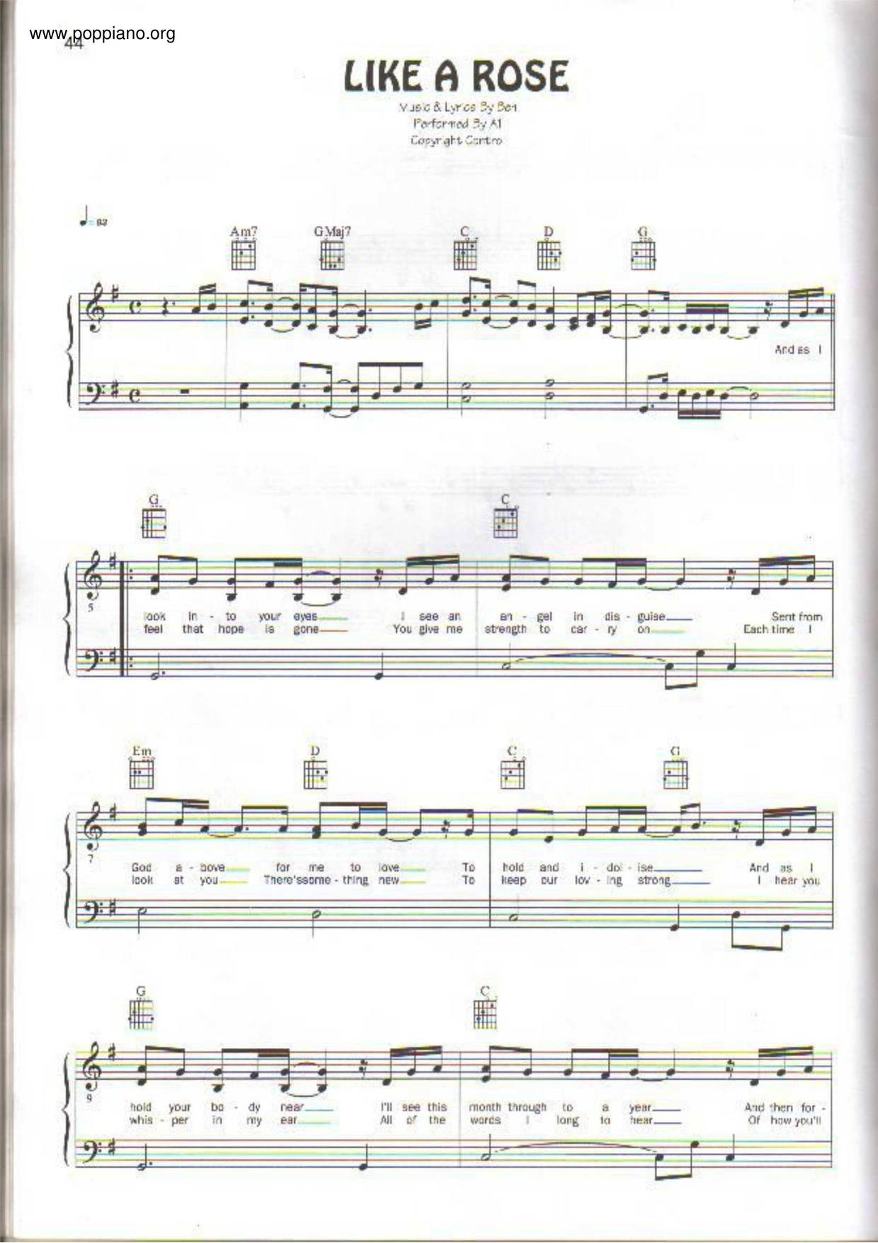 Like A Rose Score