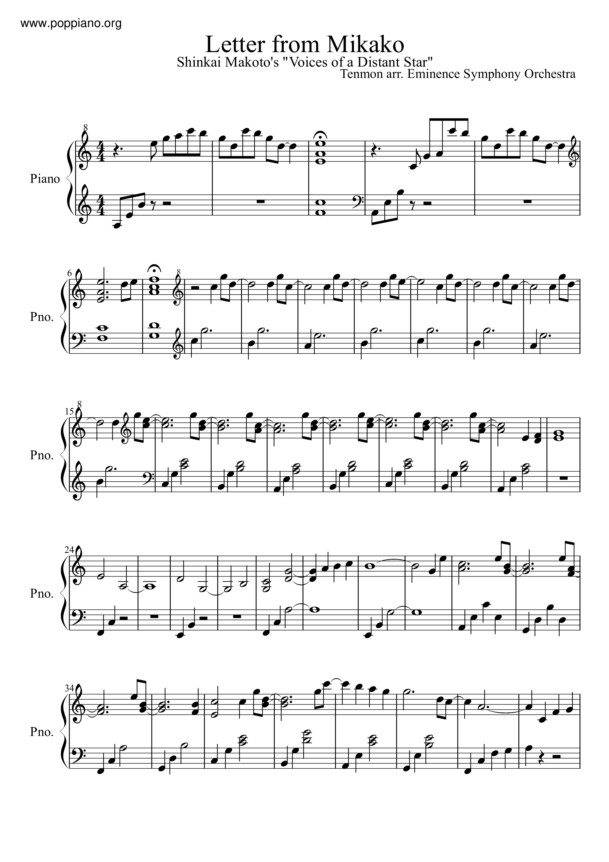 Mikako Kara No Tayori Score