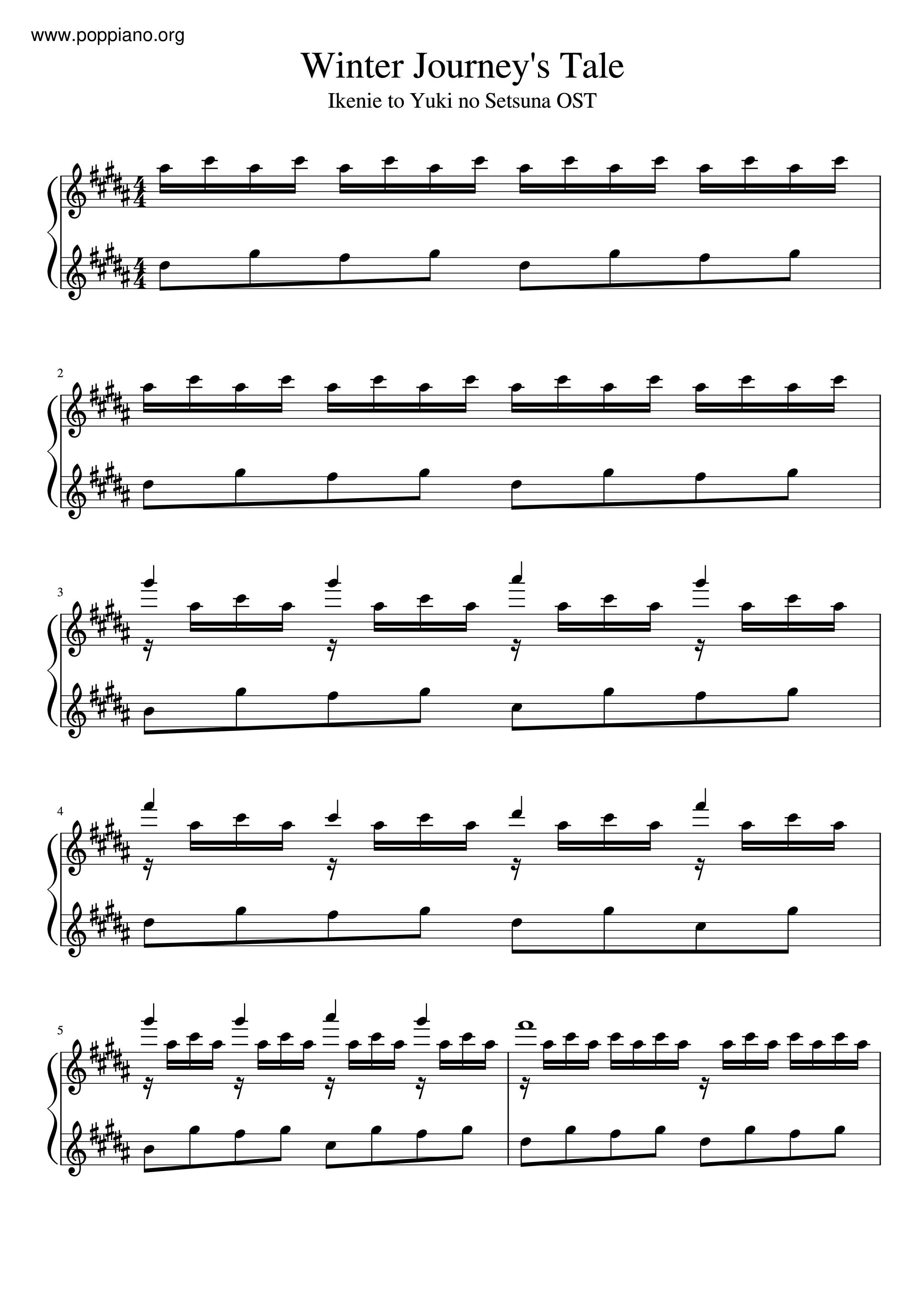 Winter Journey's Tale Score