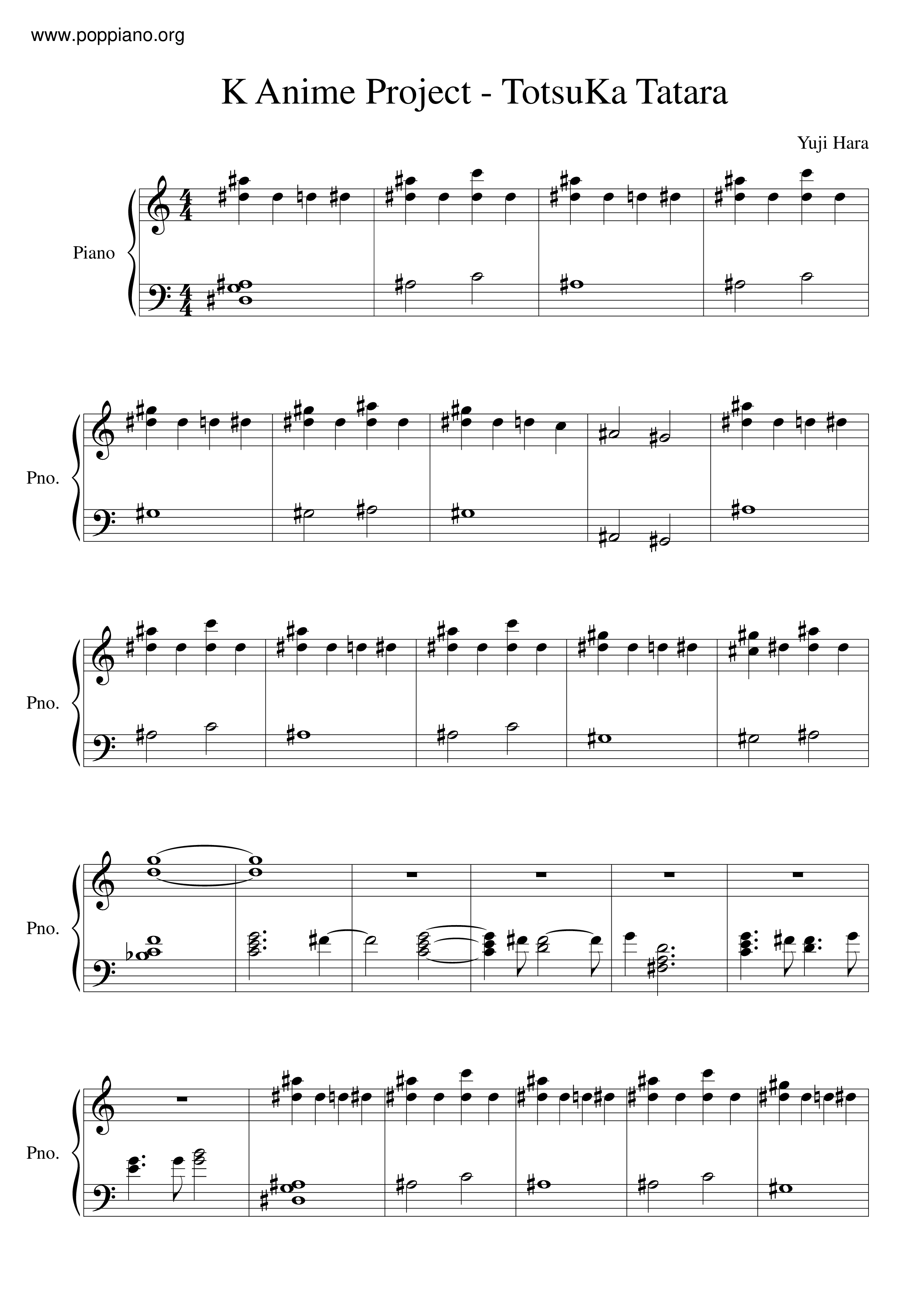 Totsuka Tatara 十束 多々良 Score