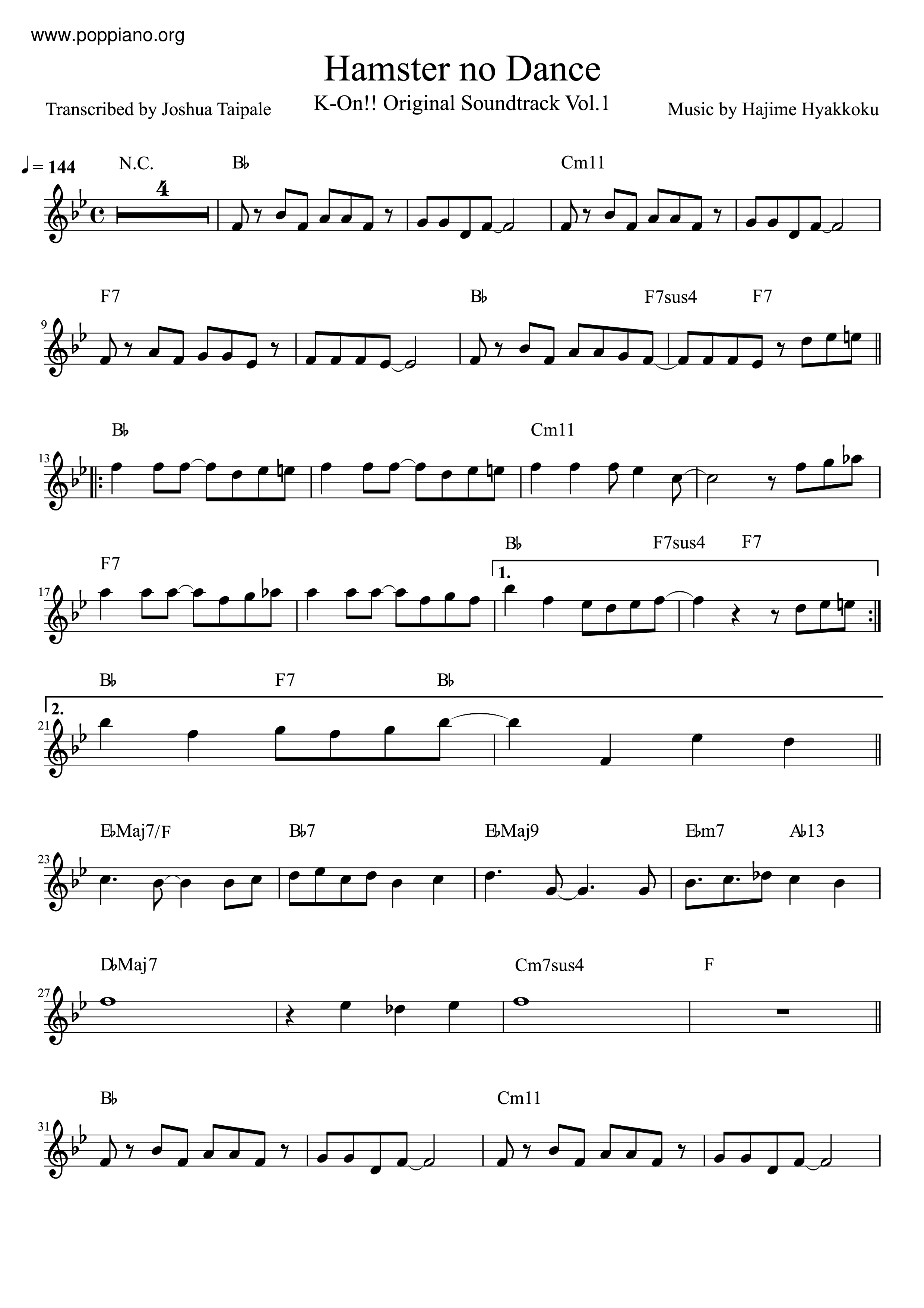 Hamster No Dance Score