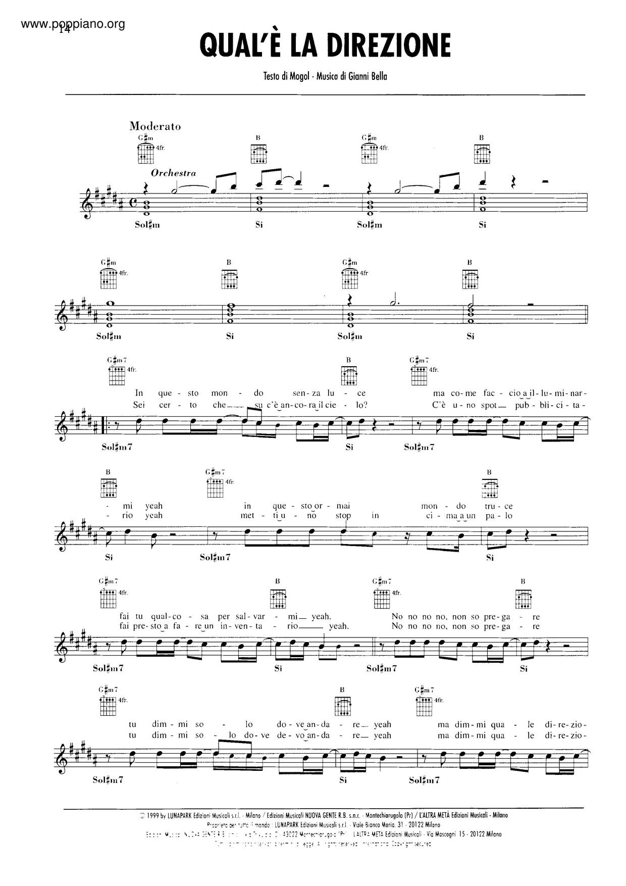 Qual'e La Direzione Score