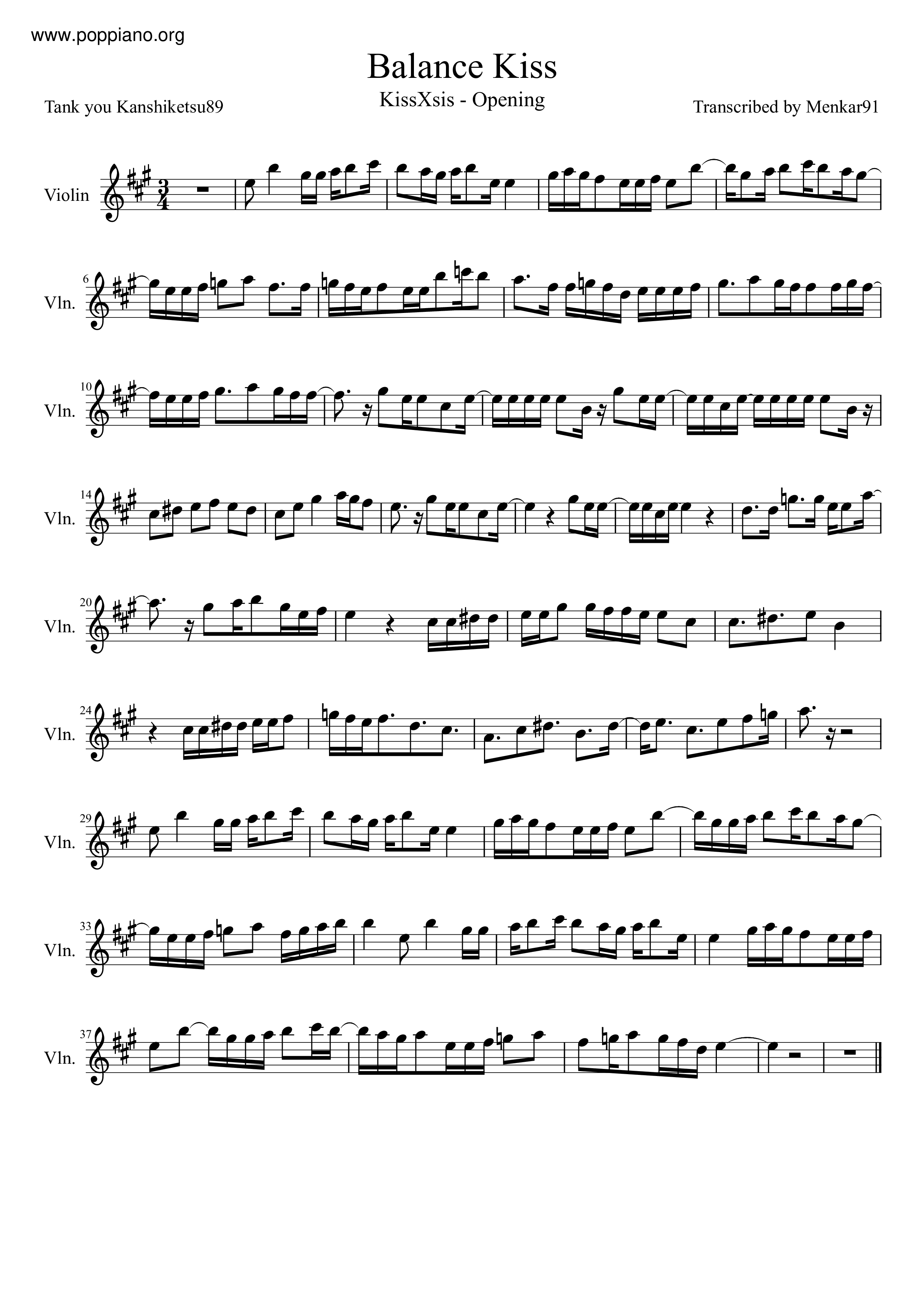 Baransu Kiss - Op Score