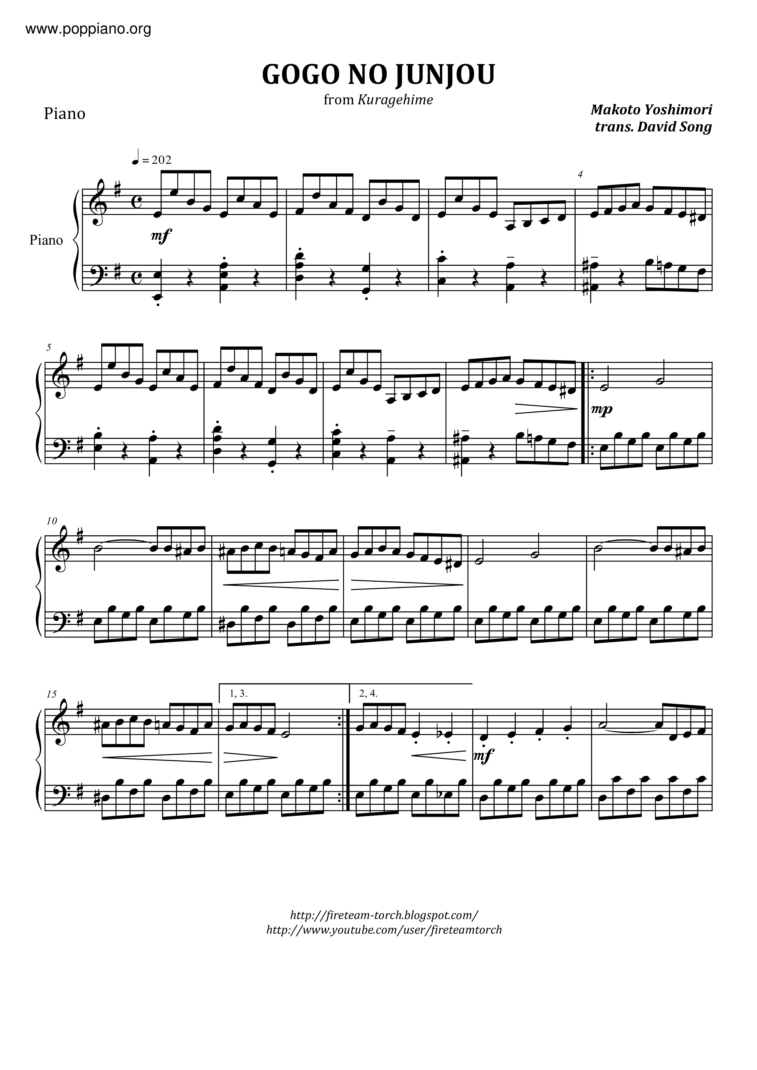 Gogo No Junjou Score