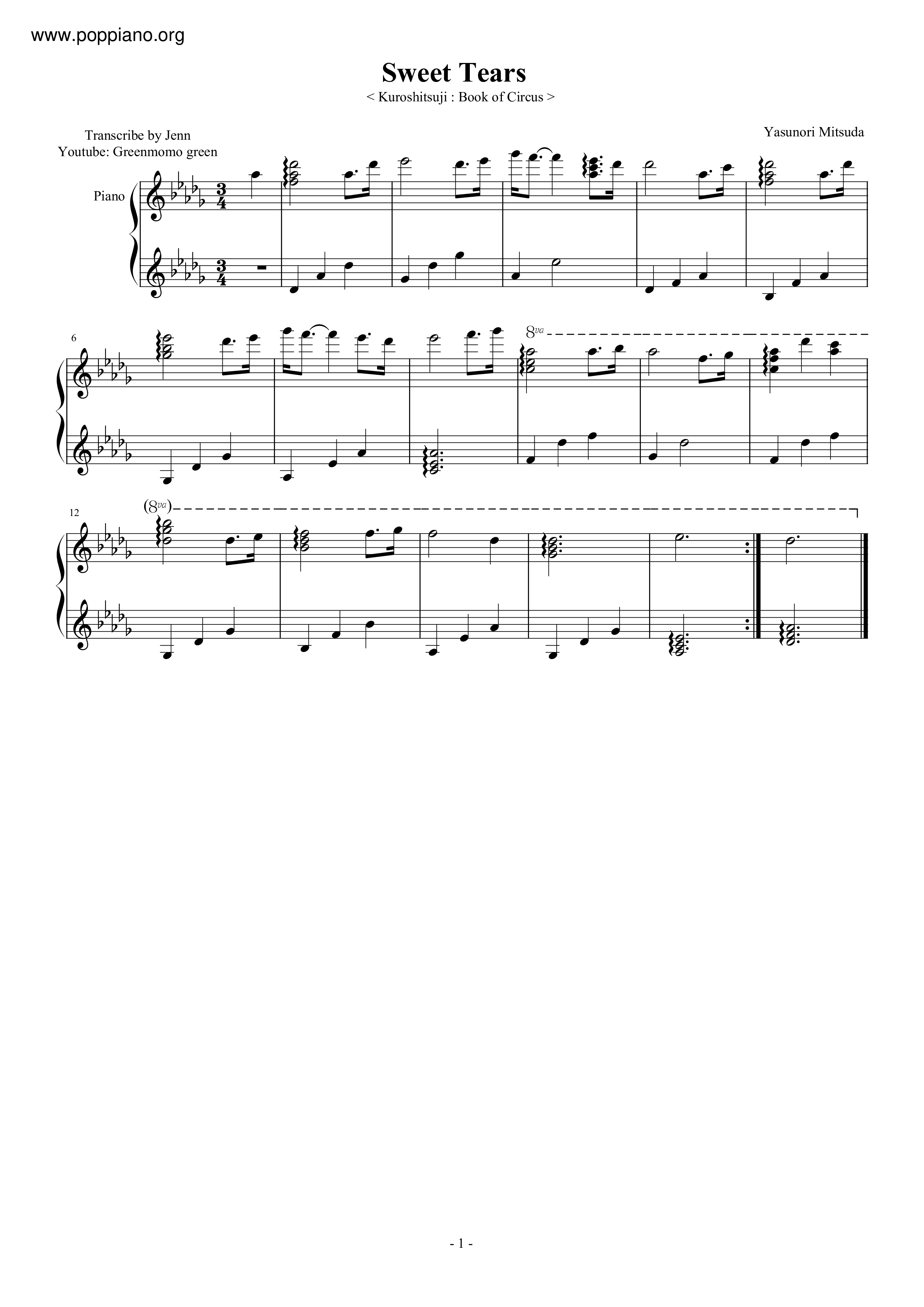 Sweet Tears Score