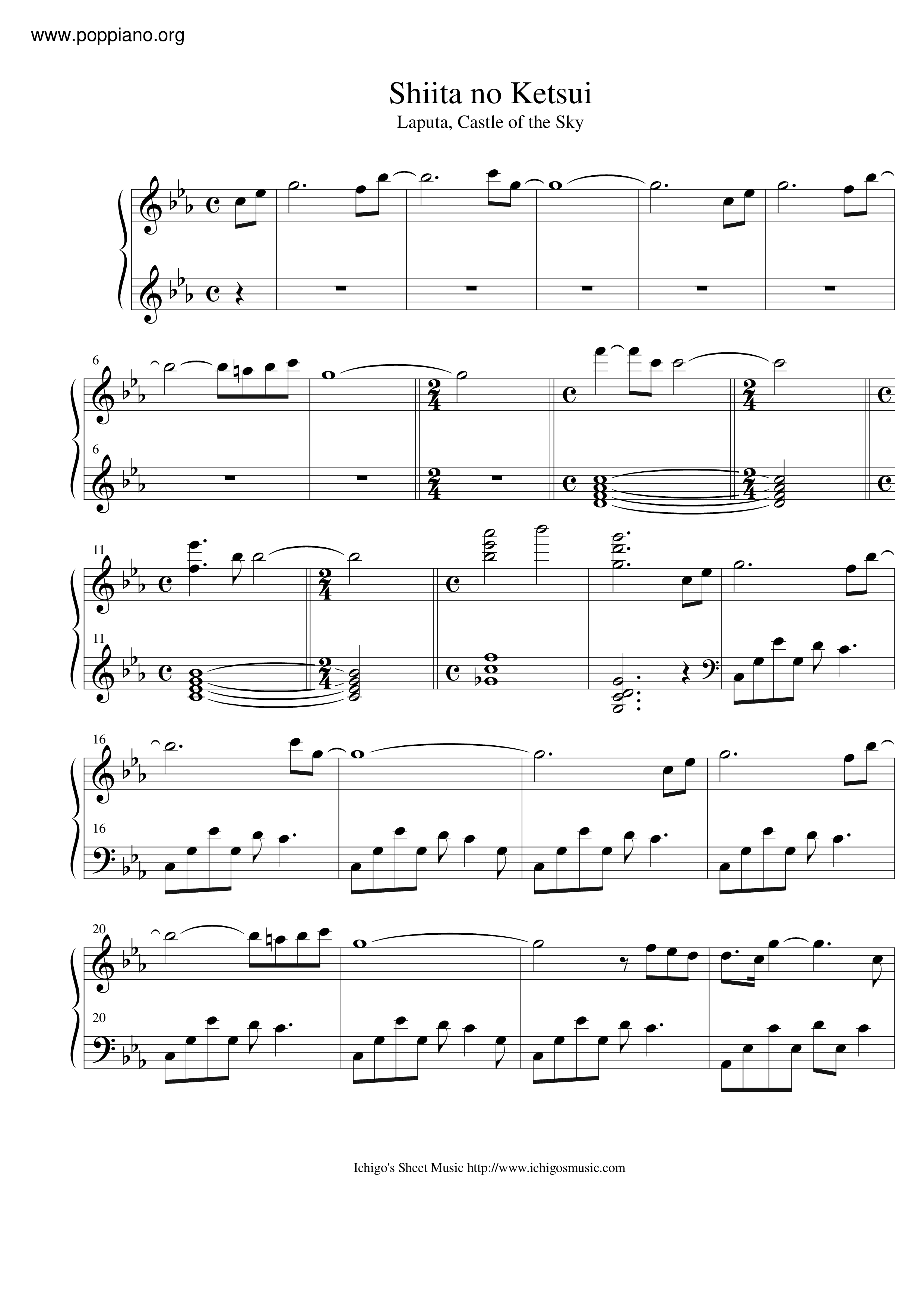 Shiita No Ketsui Score