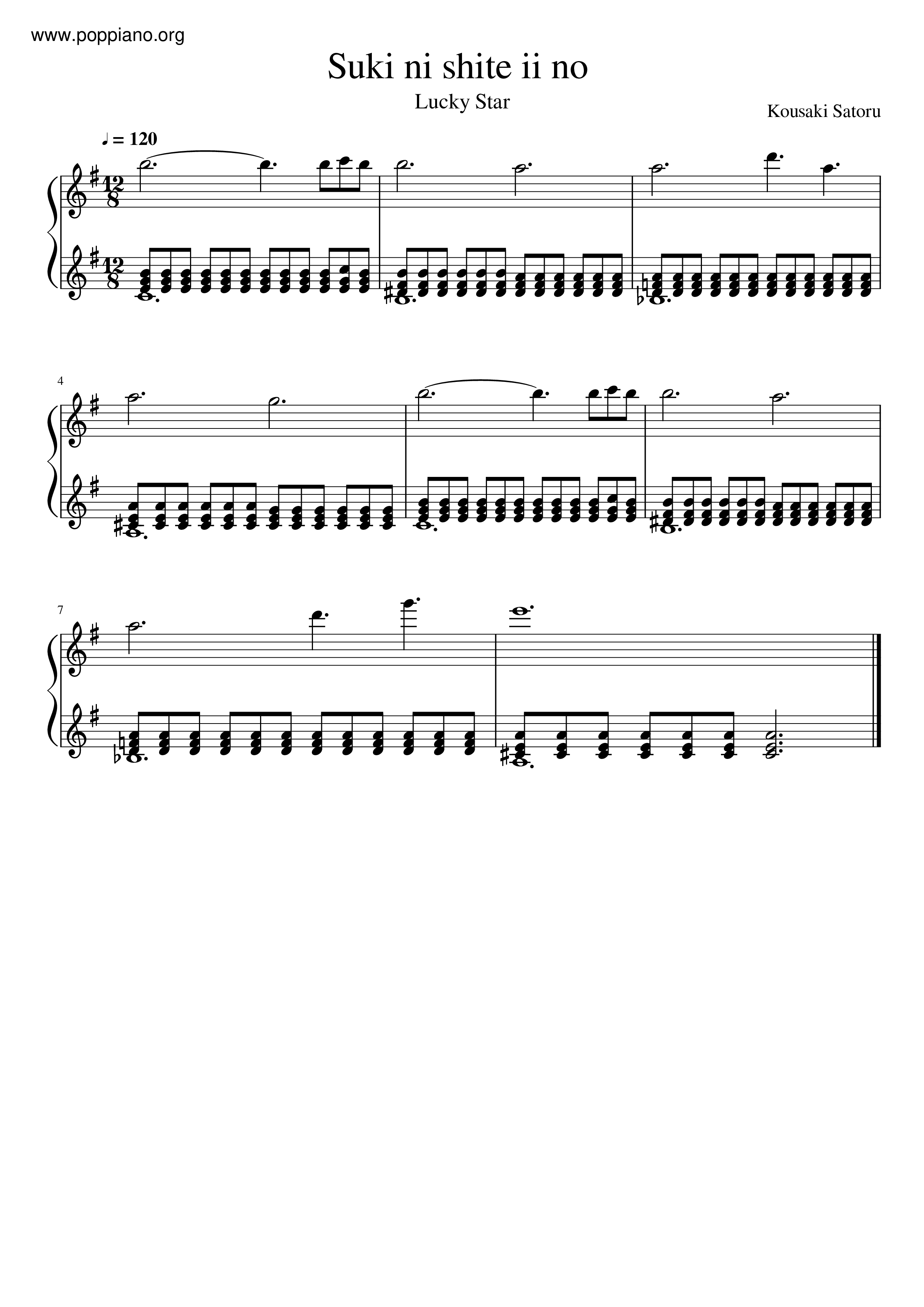 Suki Ni Shite Ii No Score