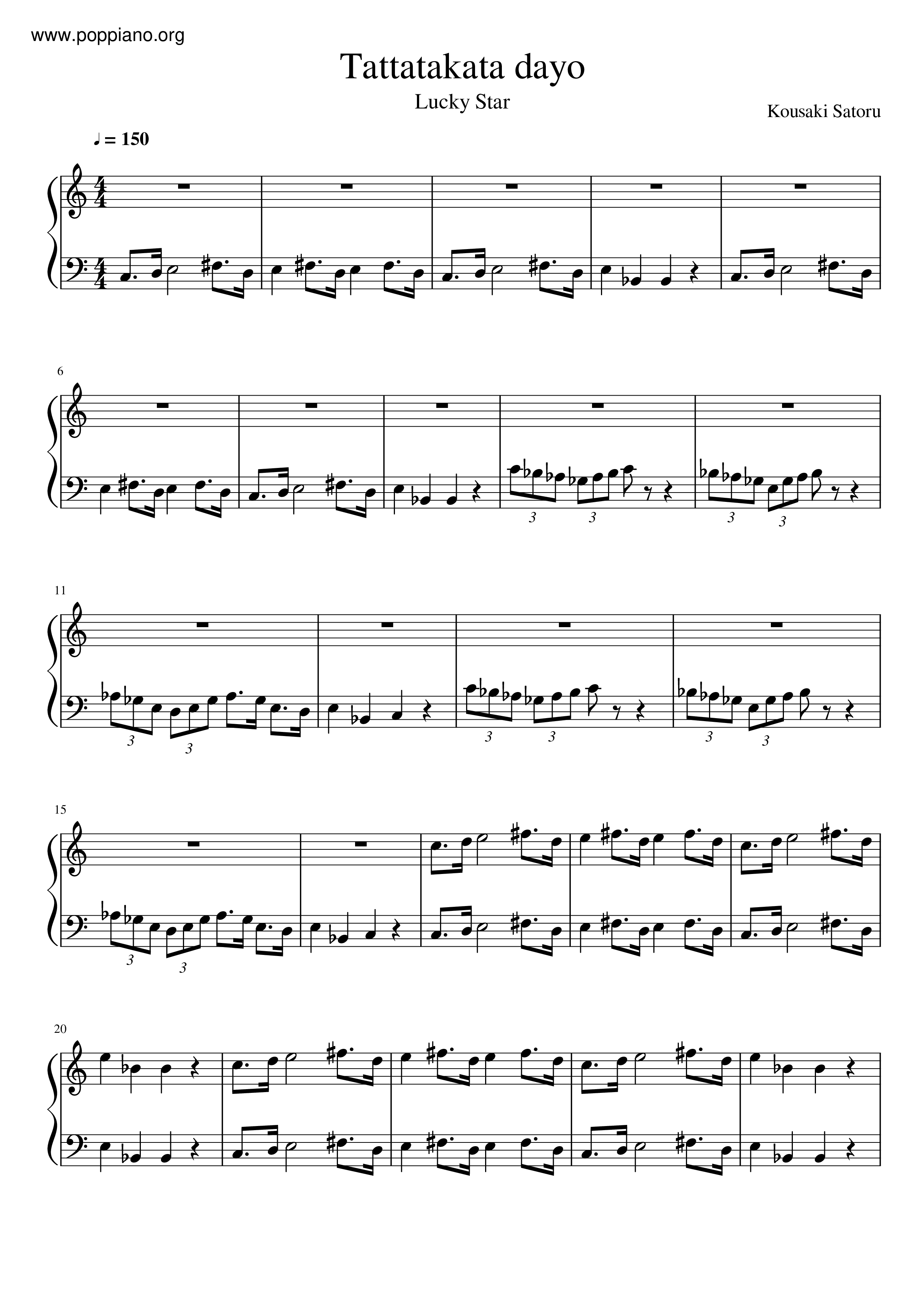 Tattatakata Dayo Score