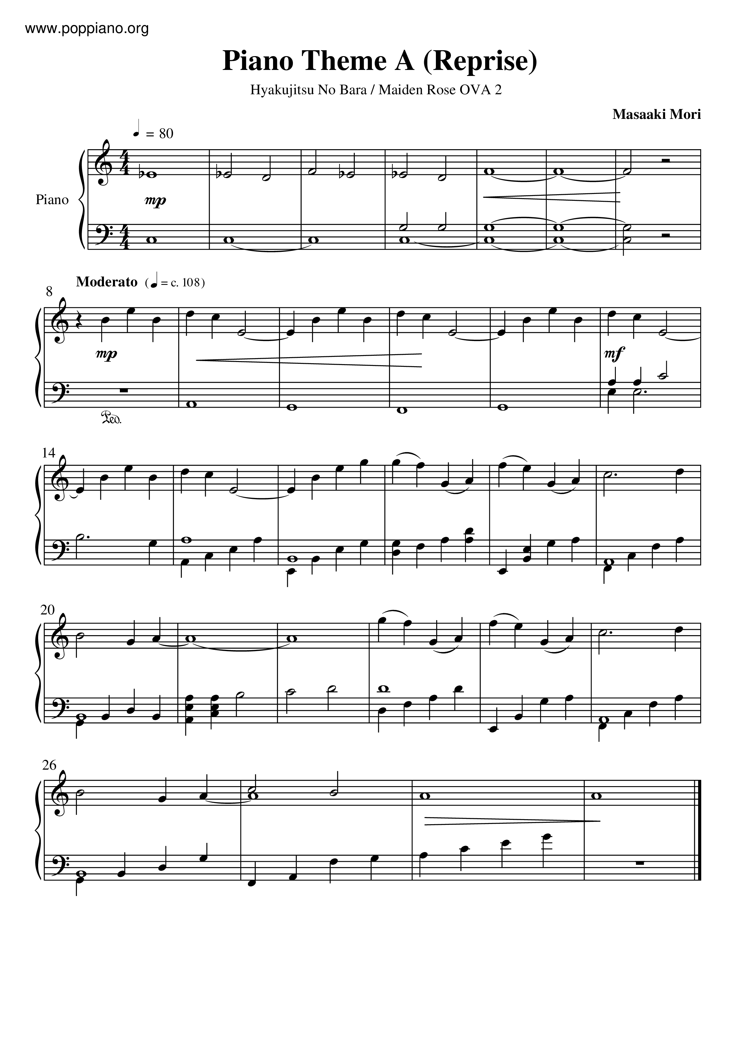 Piano Theme A Score