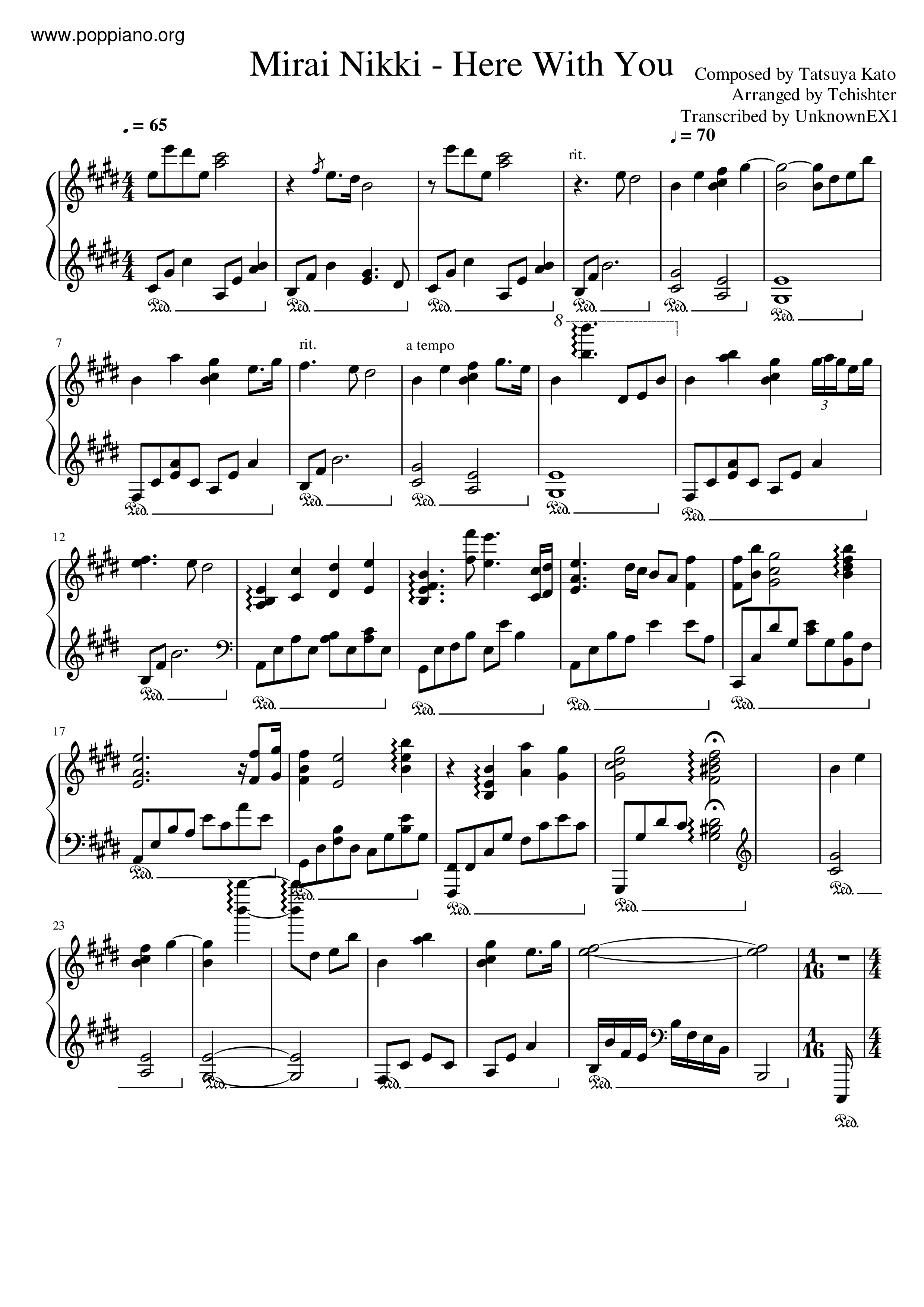 Omoi No Yorikata Wa Fukin'itsu Score
