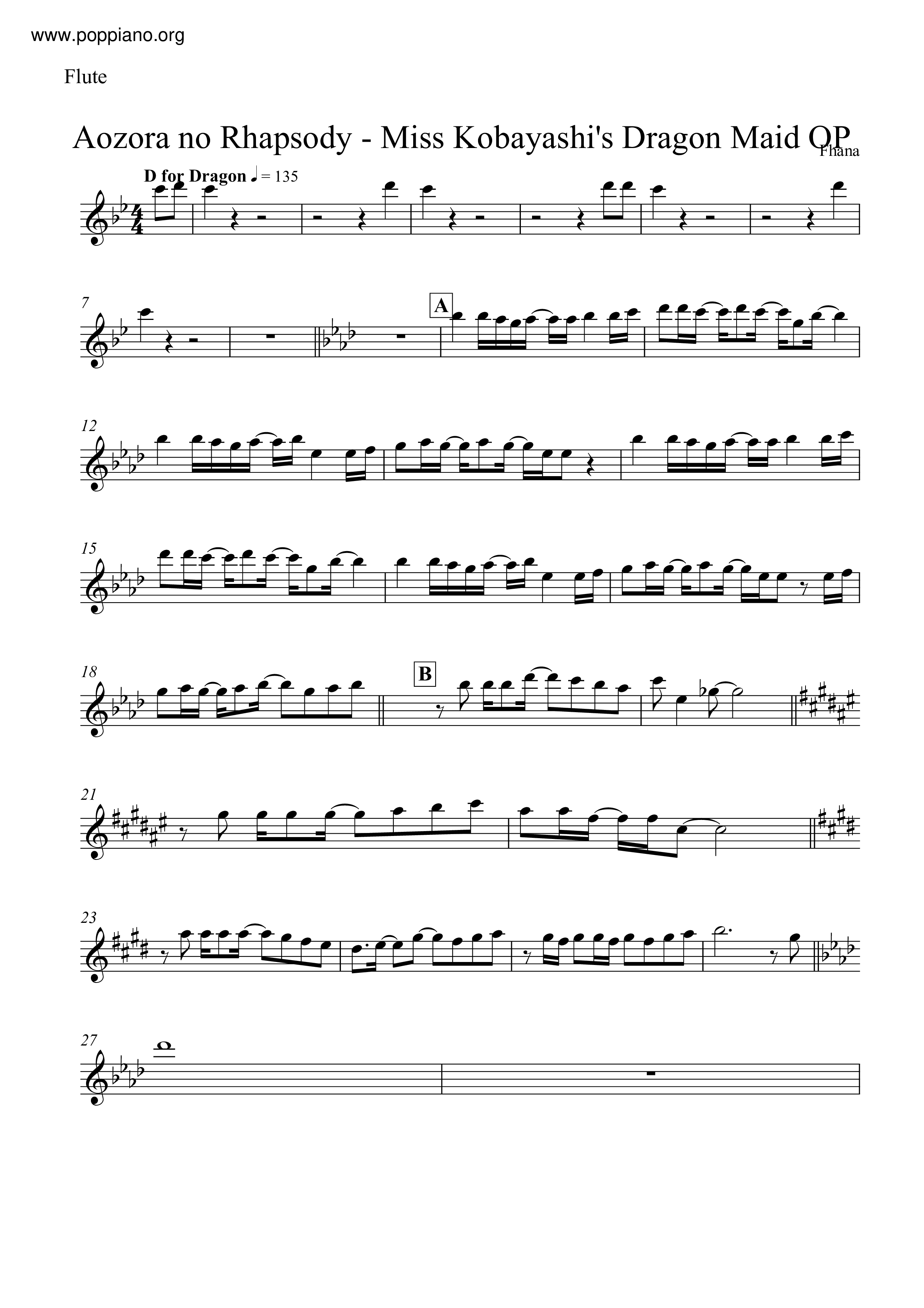 Aozora No Rhapsody Score