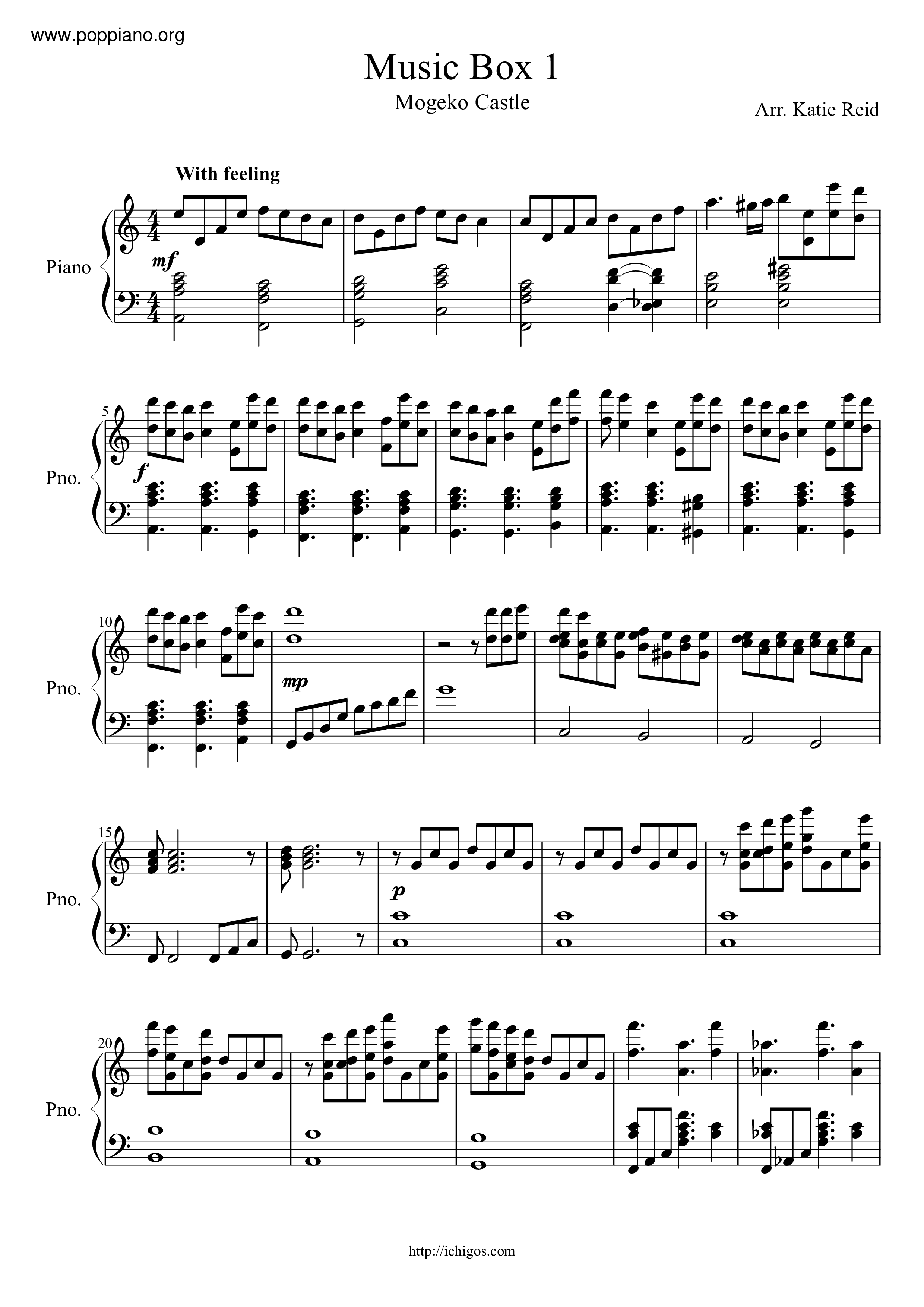 Music Box 1 Score