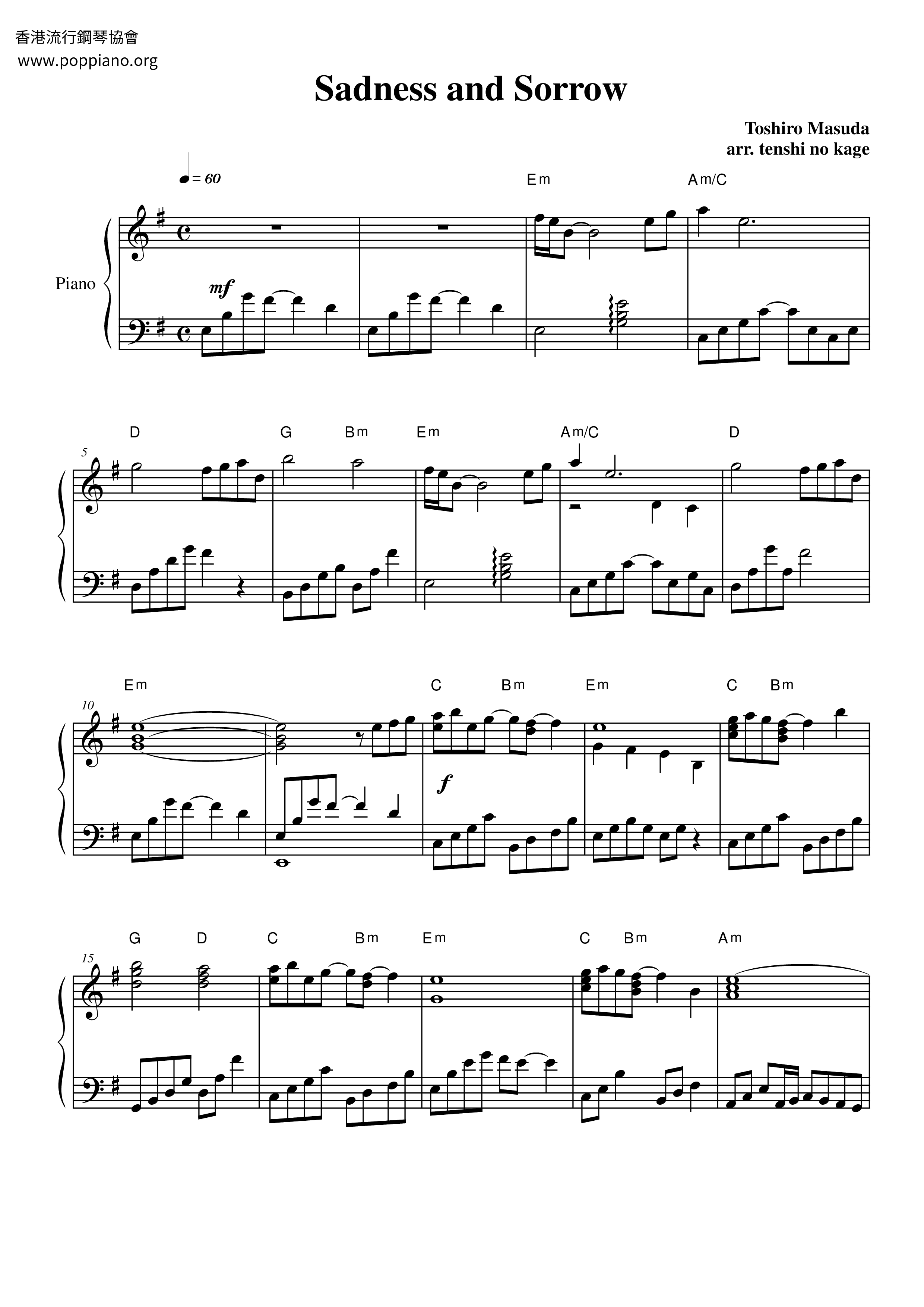 Sorrow And Sadness Score