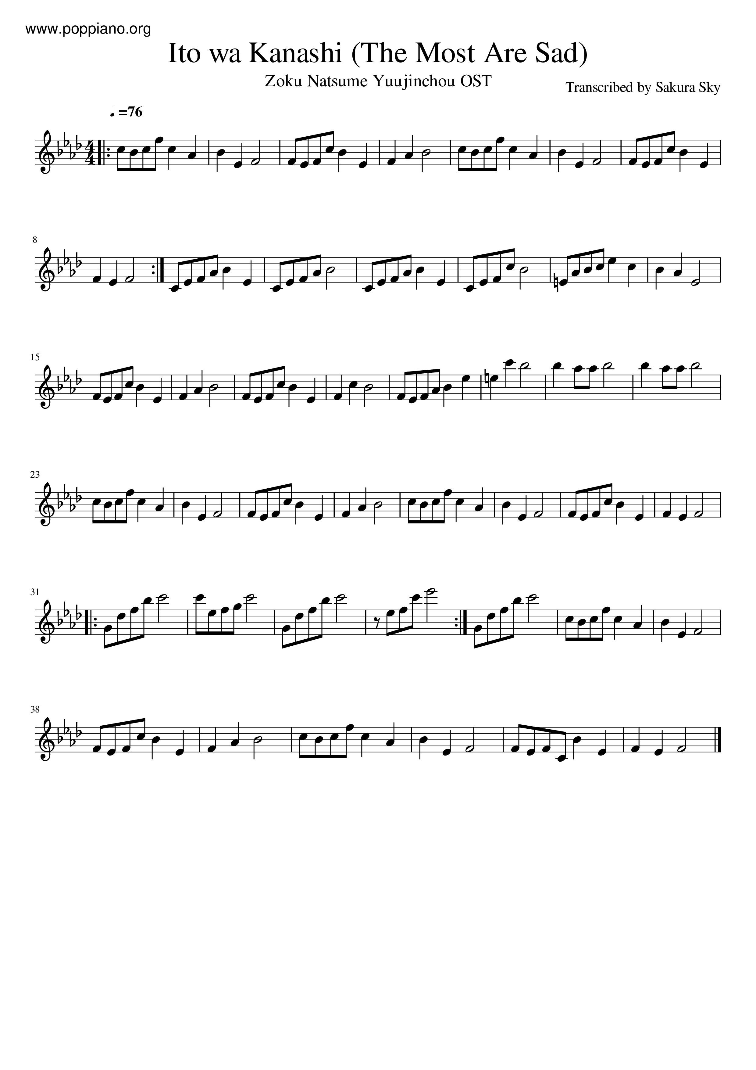 Ito Wa Kanashi Score